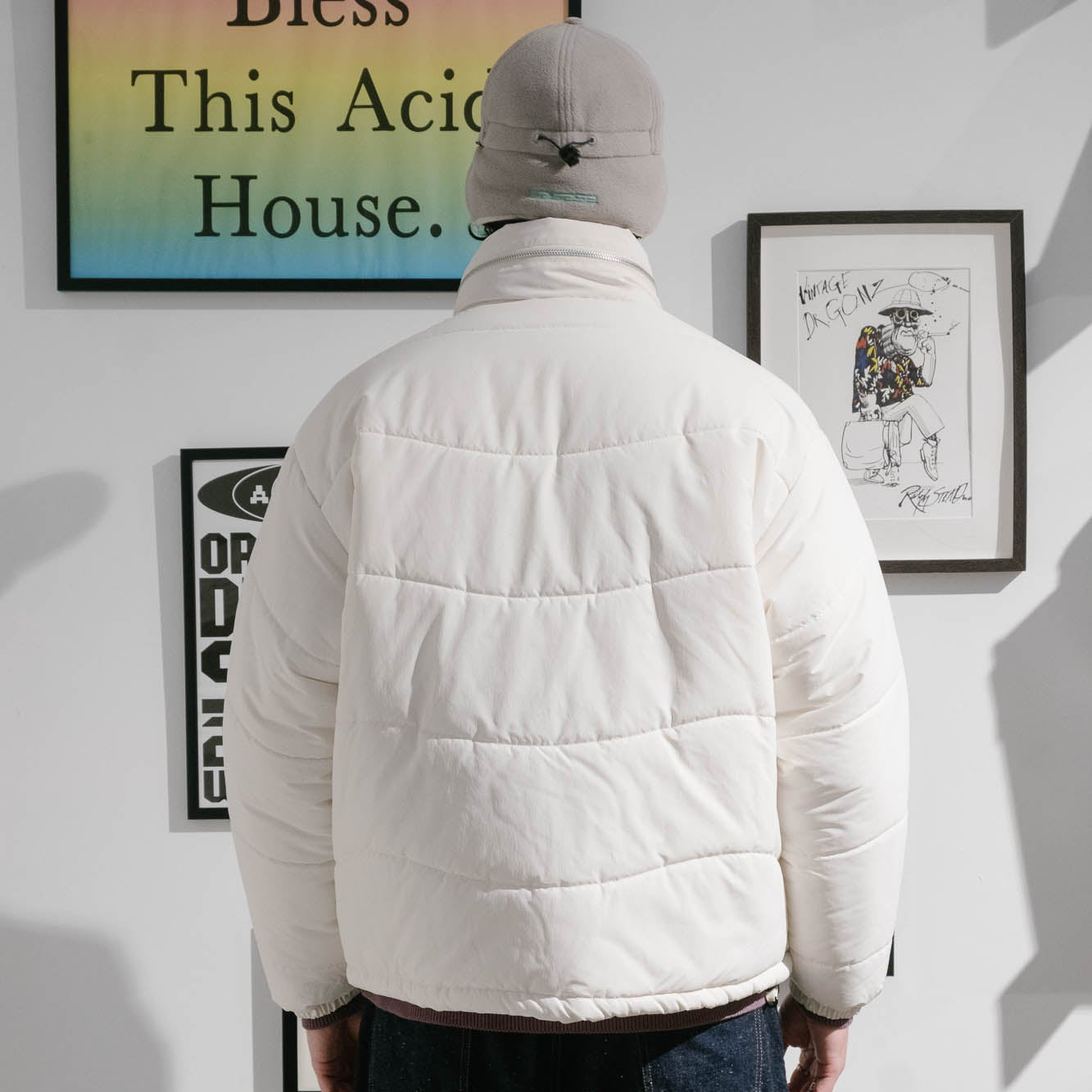 Cav Empt Wave Stitch Puff Jacket - White