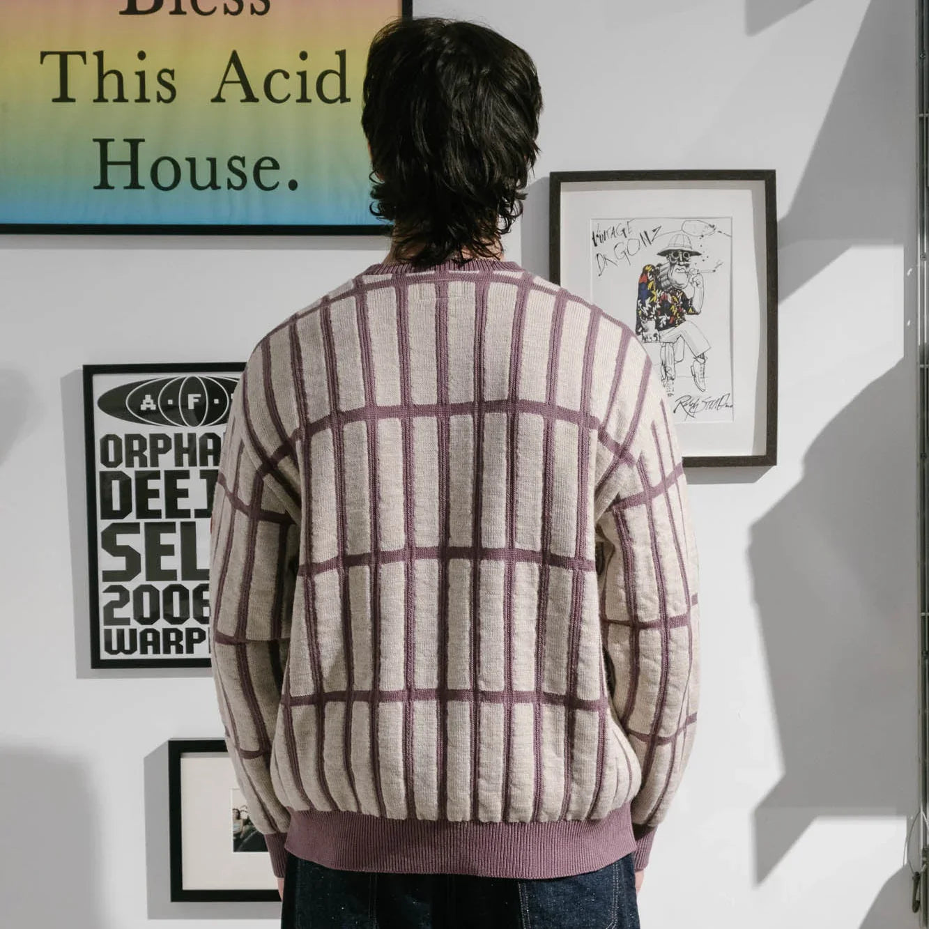 Cav Empt Rectangular Bar Knit Sweater - Purple