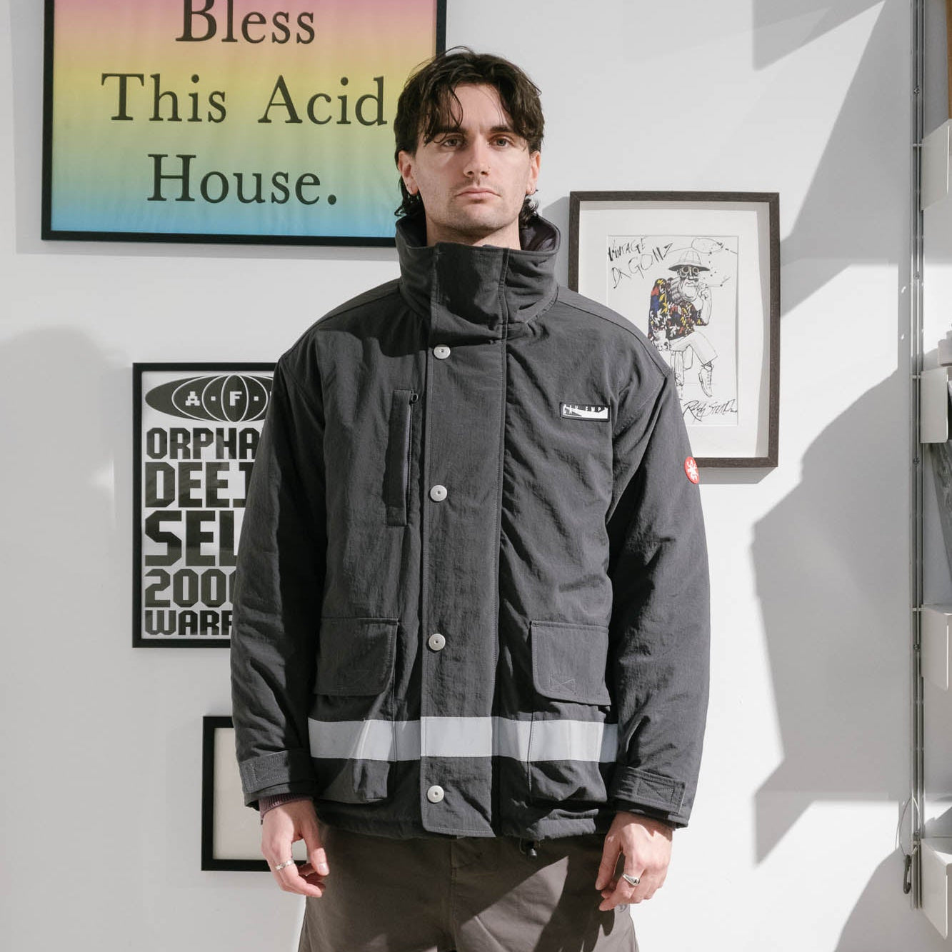 Cav Empt Reflect Tape Watch Jacket - Charcoal