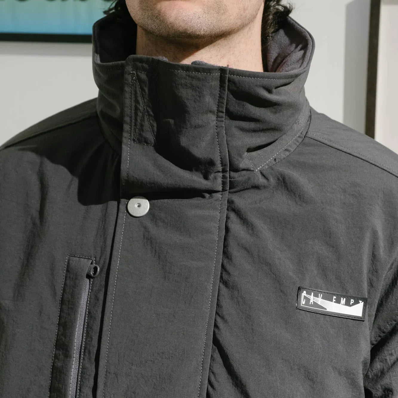 Cav Empt Reflect Tape Watch Jacket - Charcoal