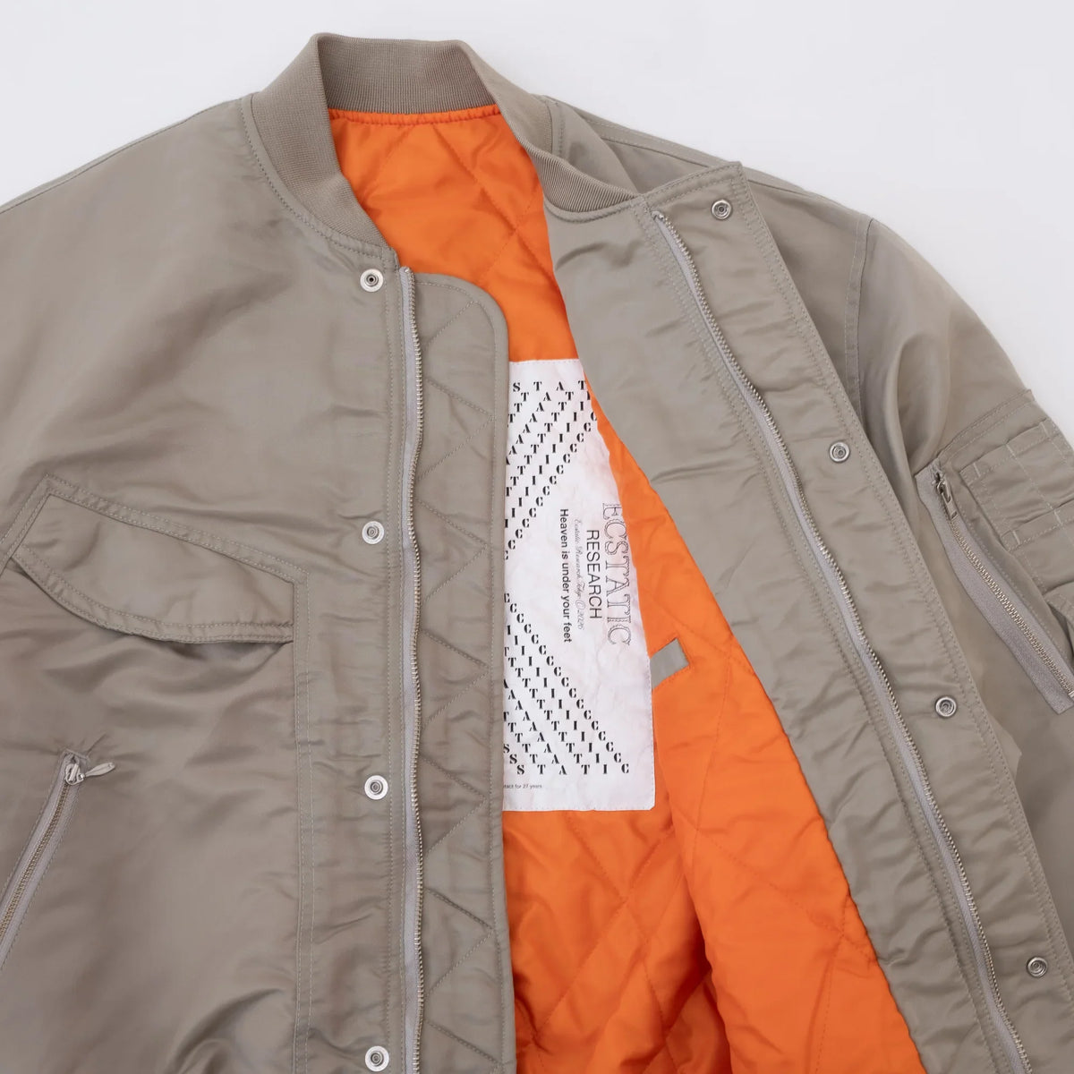 ECSTATIC Research Bomber Jacket - Beige