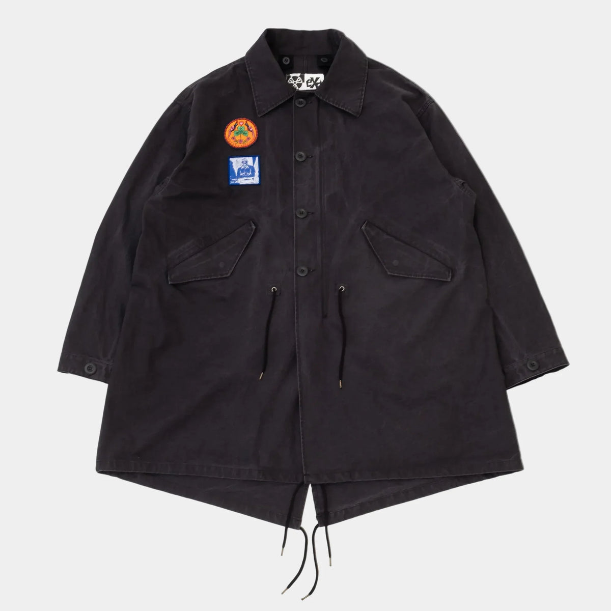 ECSTATIC Research Fishtail Trench Coat - Black