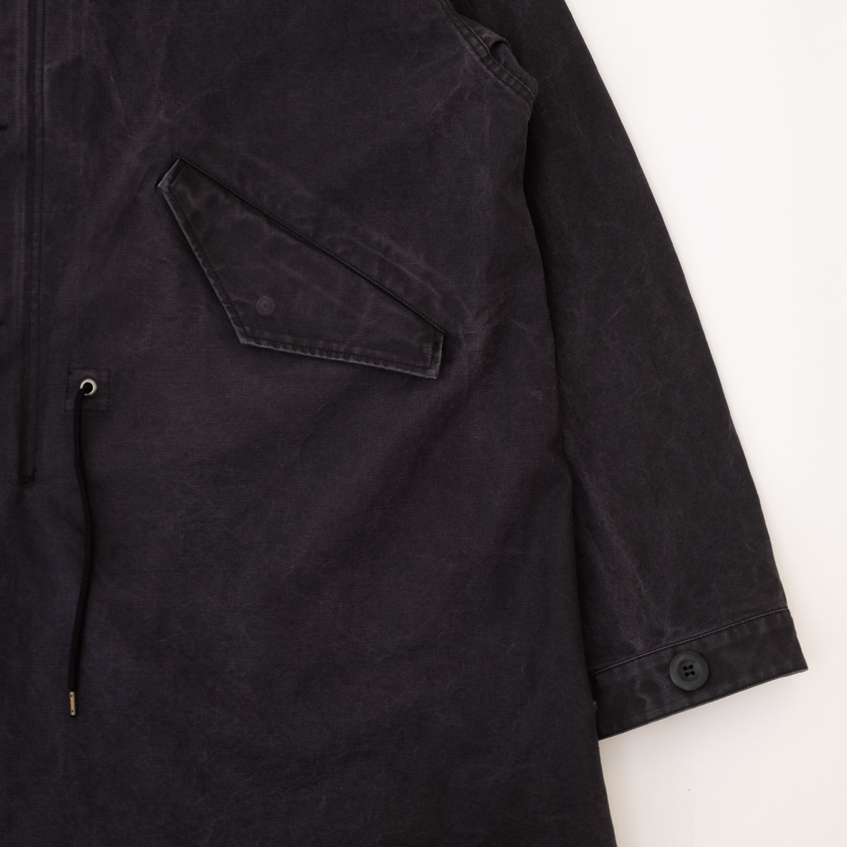 ECSTATIC Research Fishtail Trench Coat - Black