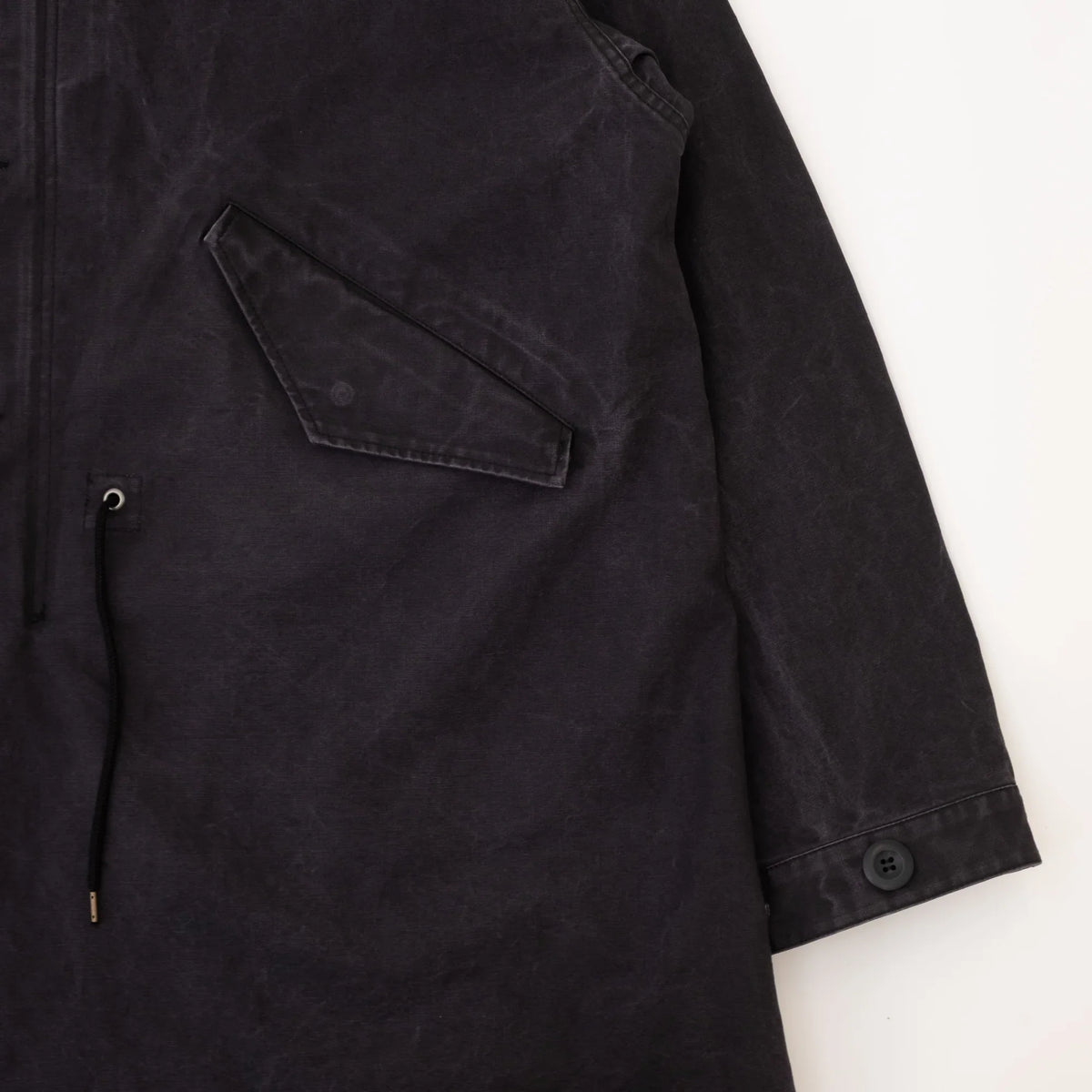 ECSTATIC Research Fishtail Trench Coat - Black