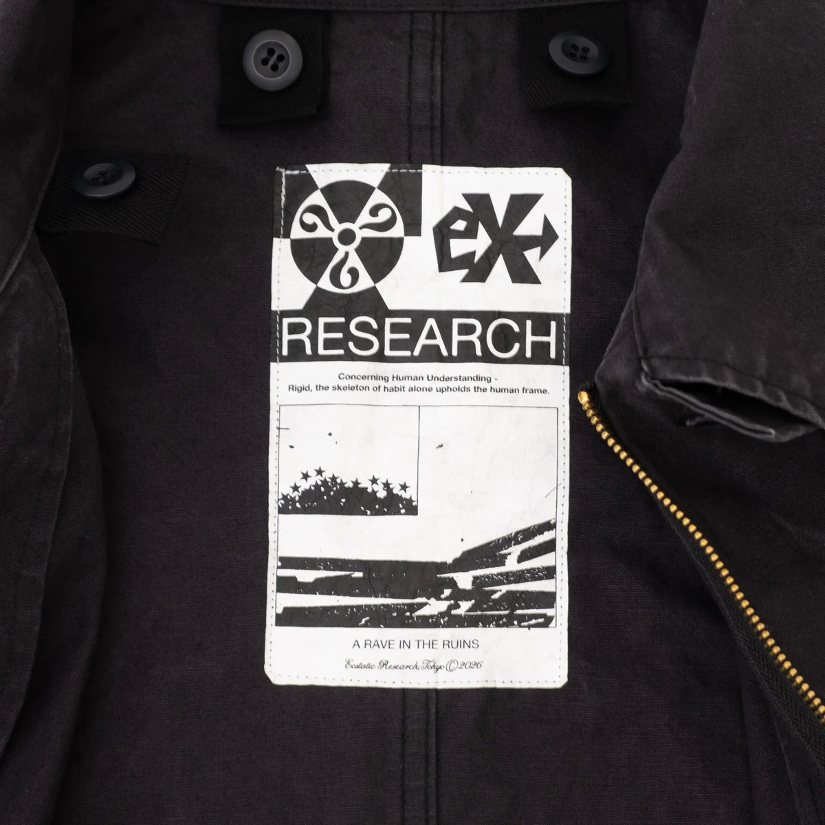 ECSTATIC Research Fishtail Trench Coat - Black