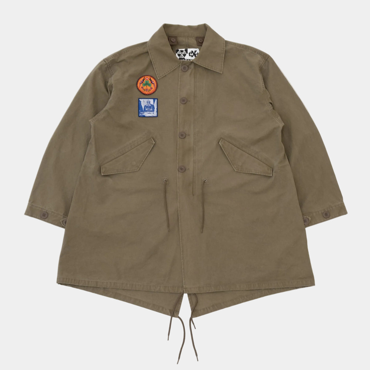 ECSTATIC Research Fishtail Trench Coat - Olive