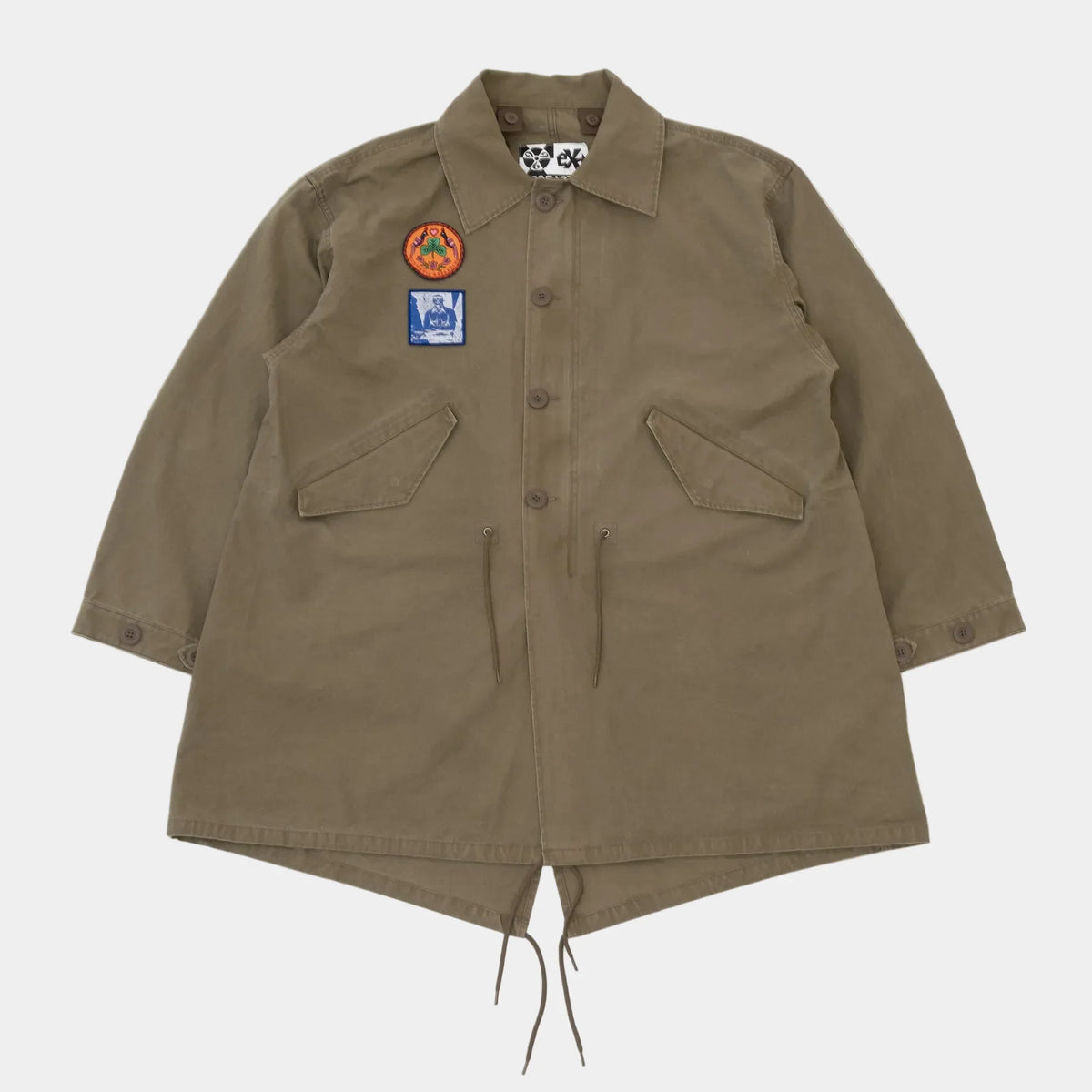 ECSTATIC Research Fishtail Trench Coat - Olive
