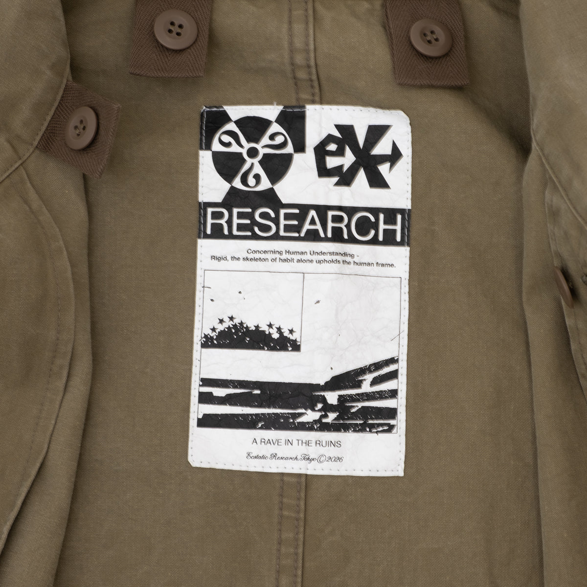 ECSTATIC Research Fishtail Trench Coat - Olive