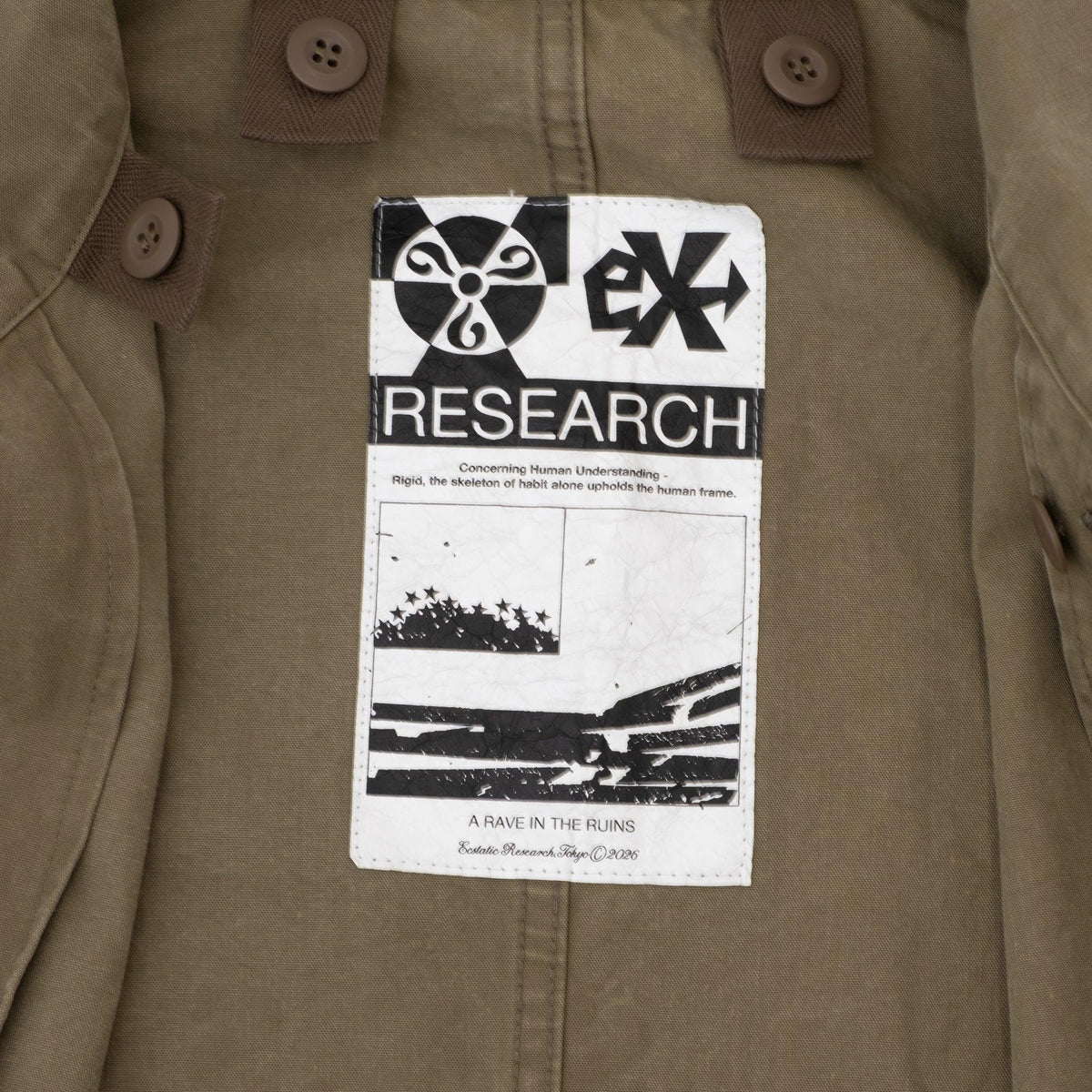 ECSTATIC Research Fishtail Trench Coat - Olive