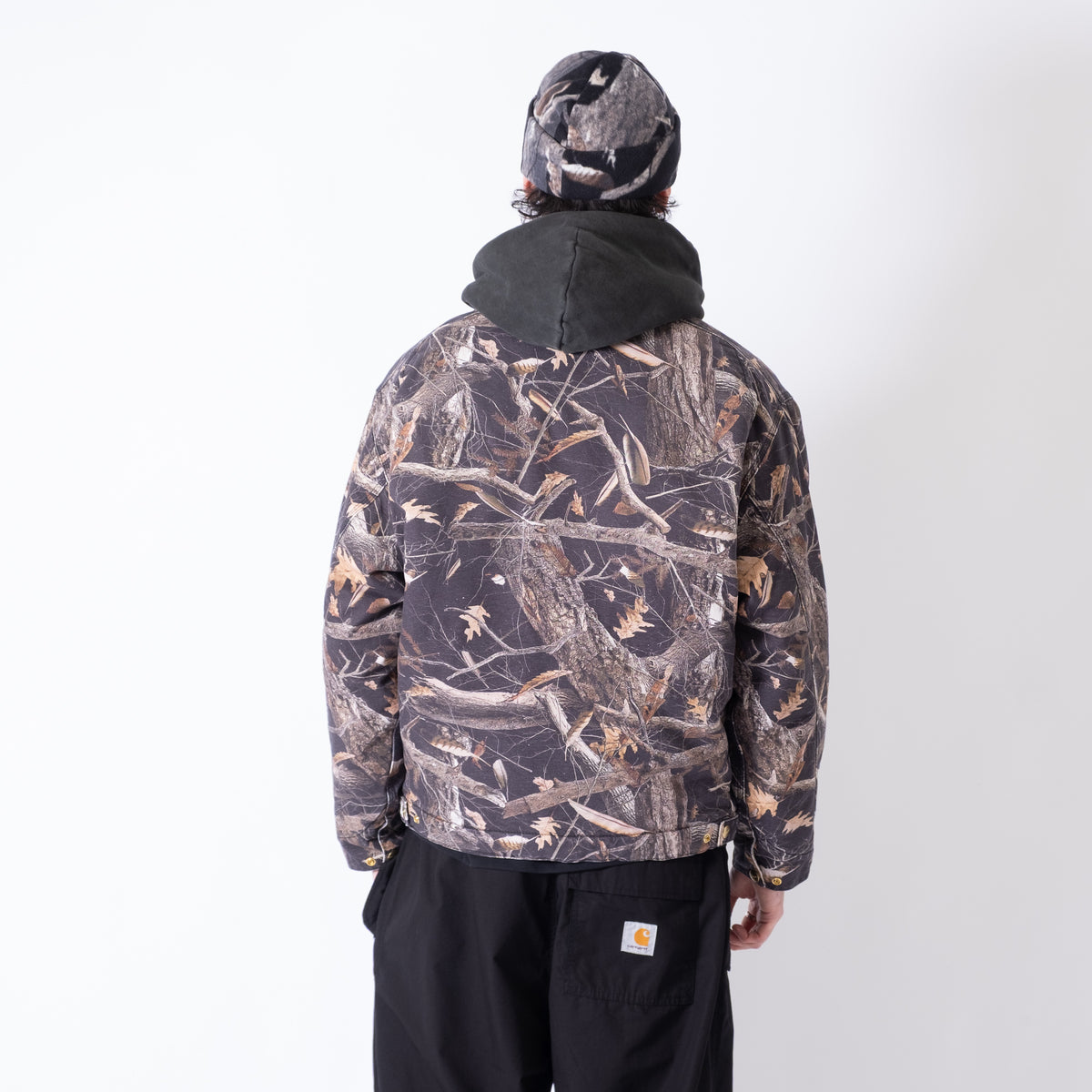 Carhartt WIP OG Detroit Jacket (Winter) - Dearborn Canvas Camo Feather Tree/ Black Heavy Stone Wash