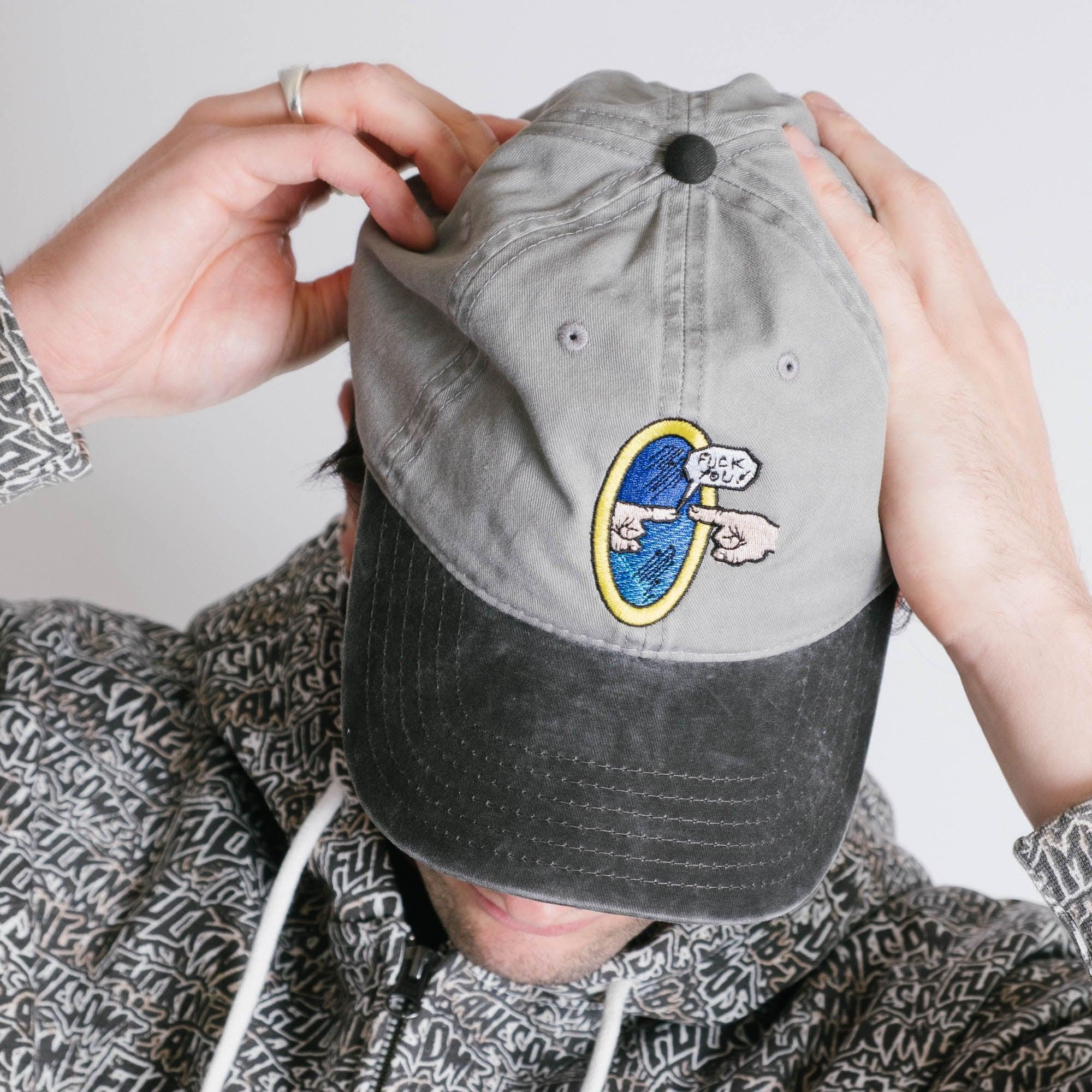 Fucking Awesome Fuck You Embroidered 6 Panel Cap - Grey
