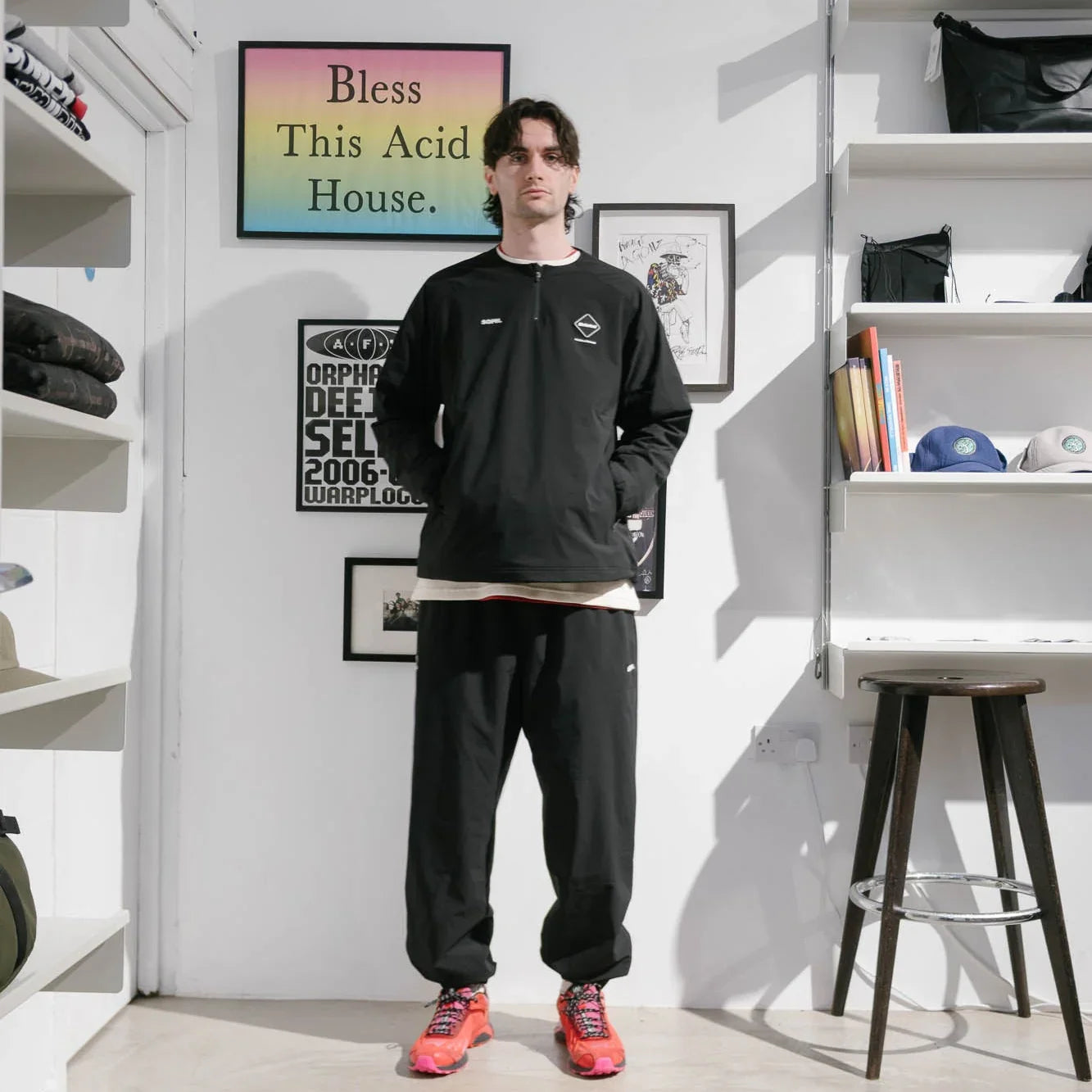 F.C.Real Bristol Thermal Lining Quarter Zip - Black - Never Never