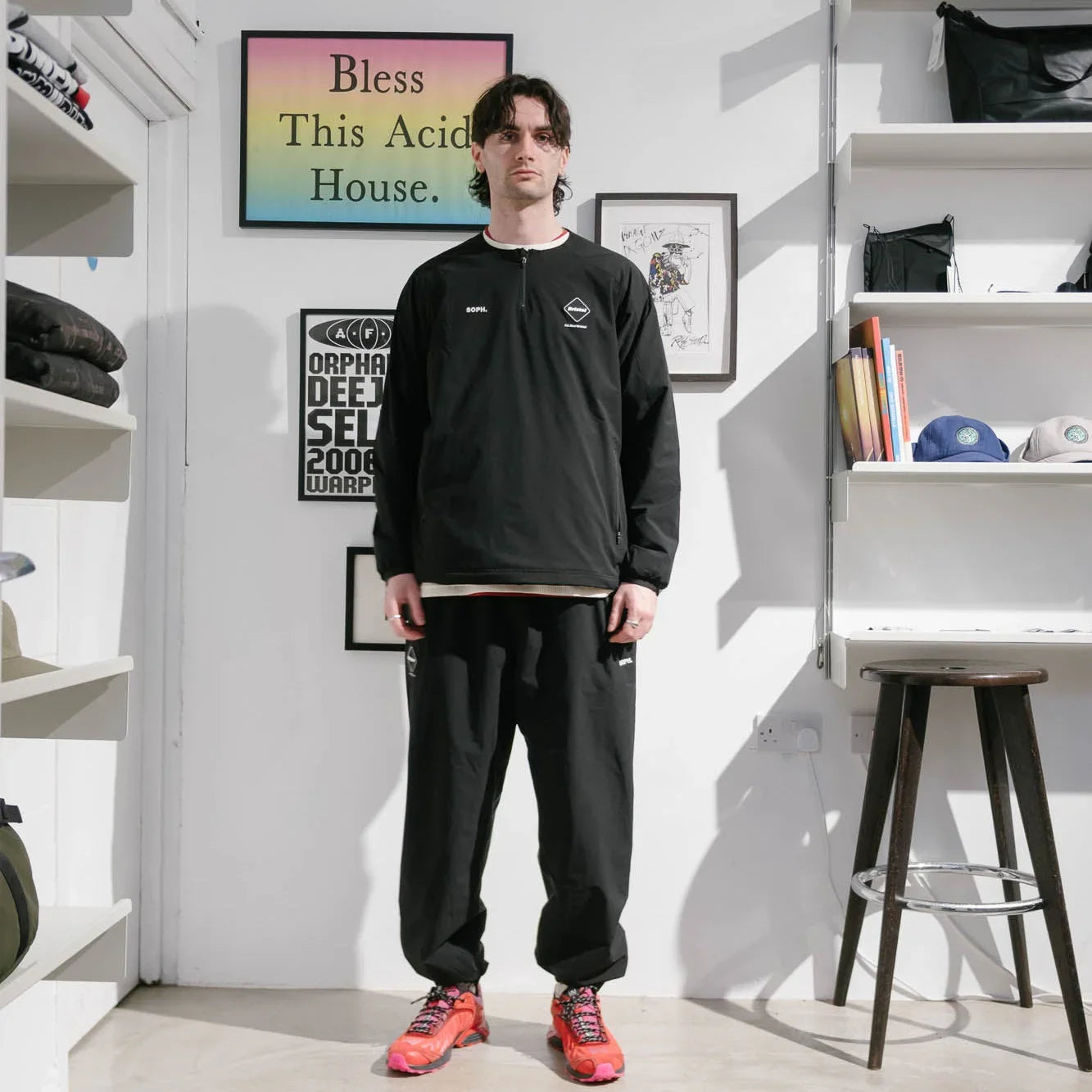 F.C.Real Bristol Thermal Lining Quarter Zip - Black - Never Never