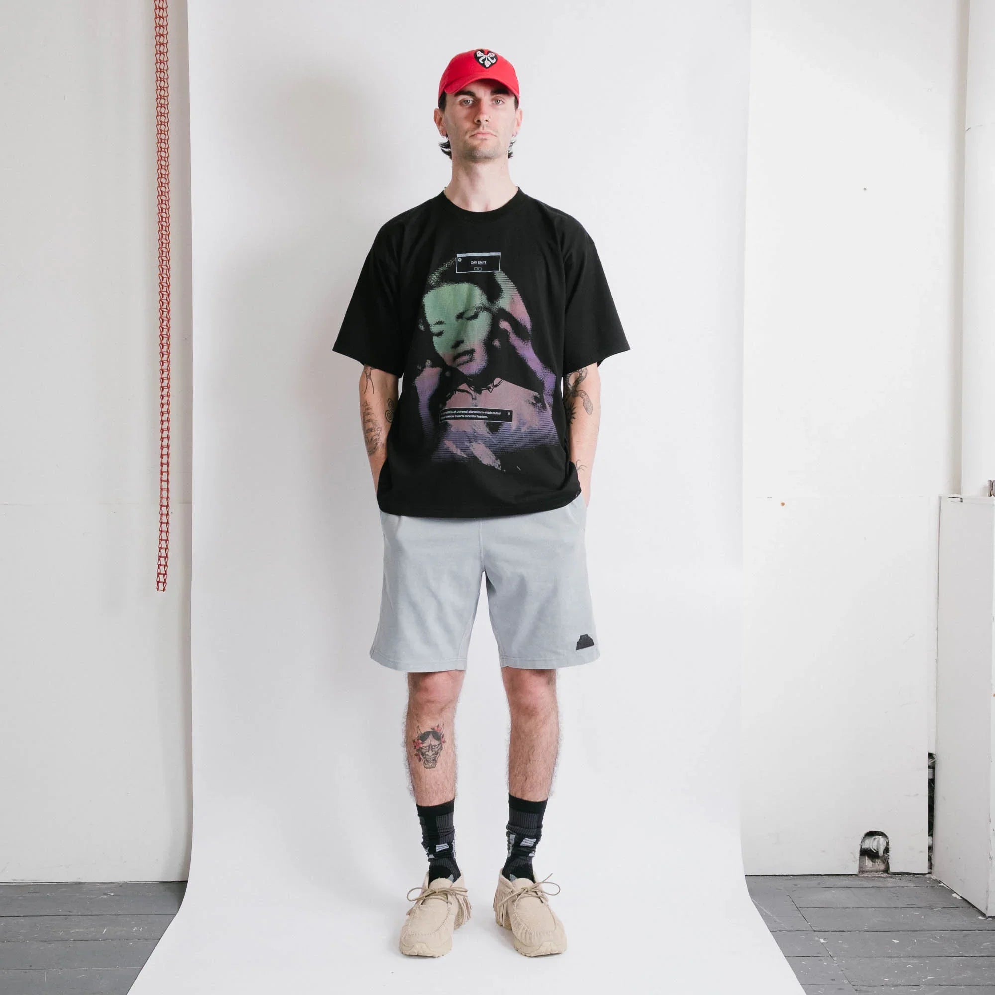 Cav Empt Overdye Cotton Jersey Shorts - Green/Grey