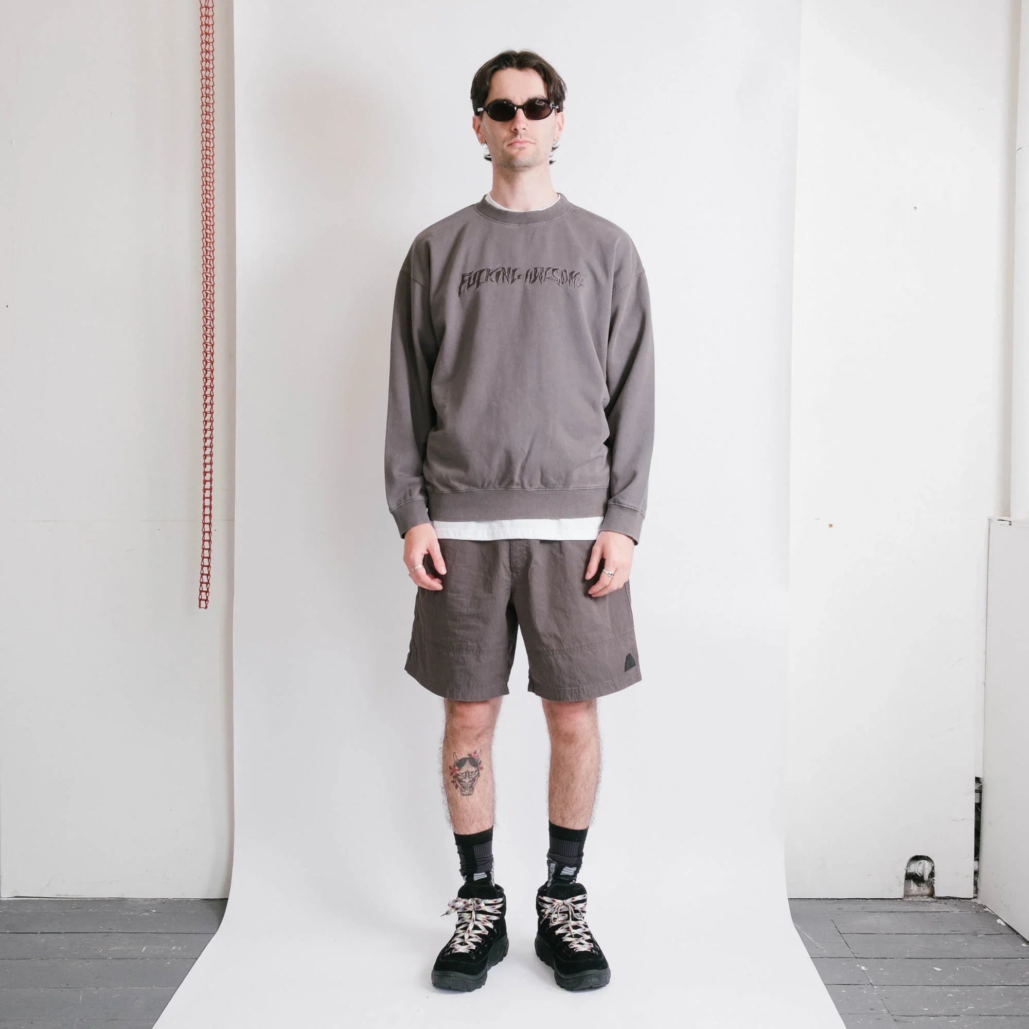 Fucking Awesome Distressed Stamp Crew - Black