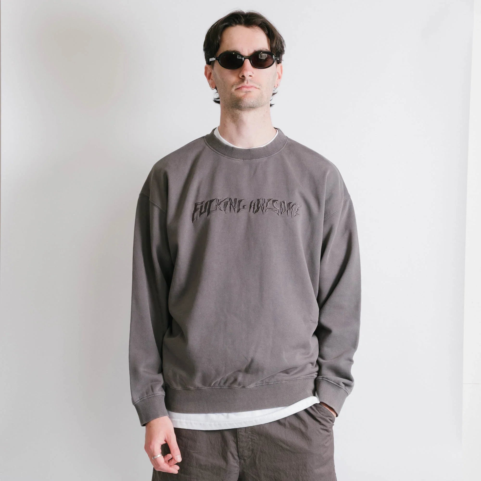 Fucking Awesome Distressed Stamp Crew - Black