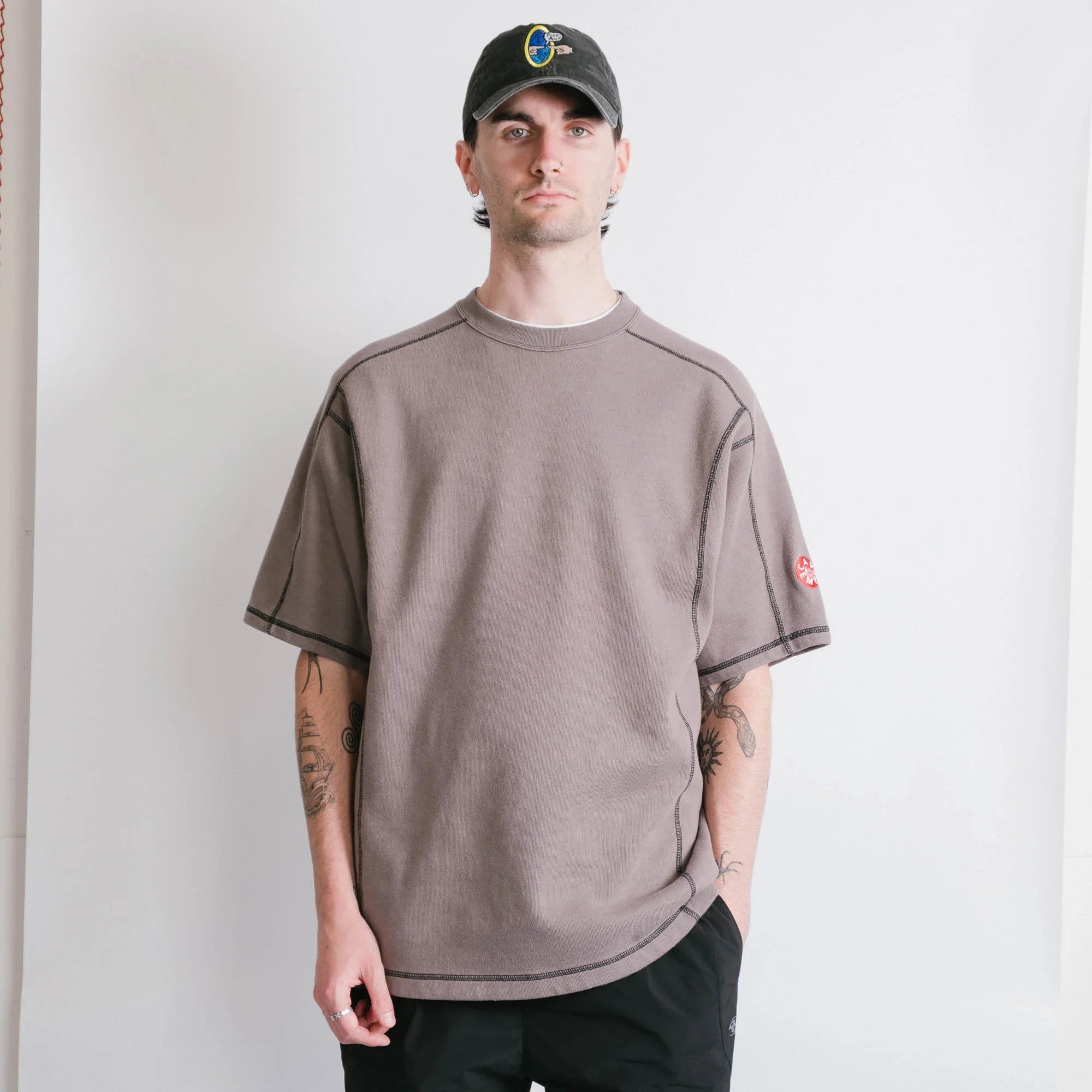 Cav Empt DBL Knit Short Sleeve T-Shirt - Charcoal