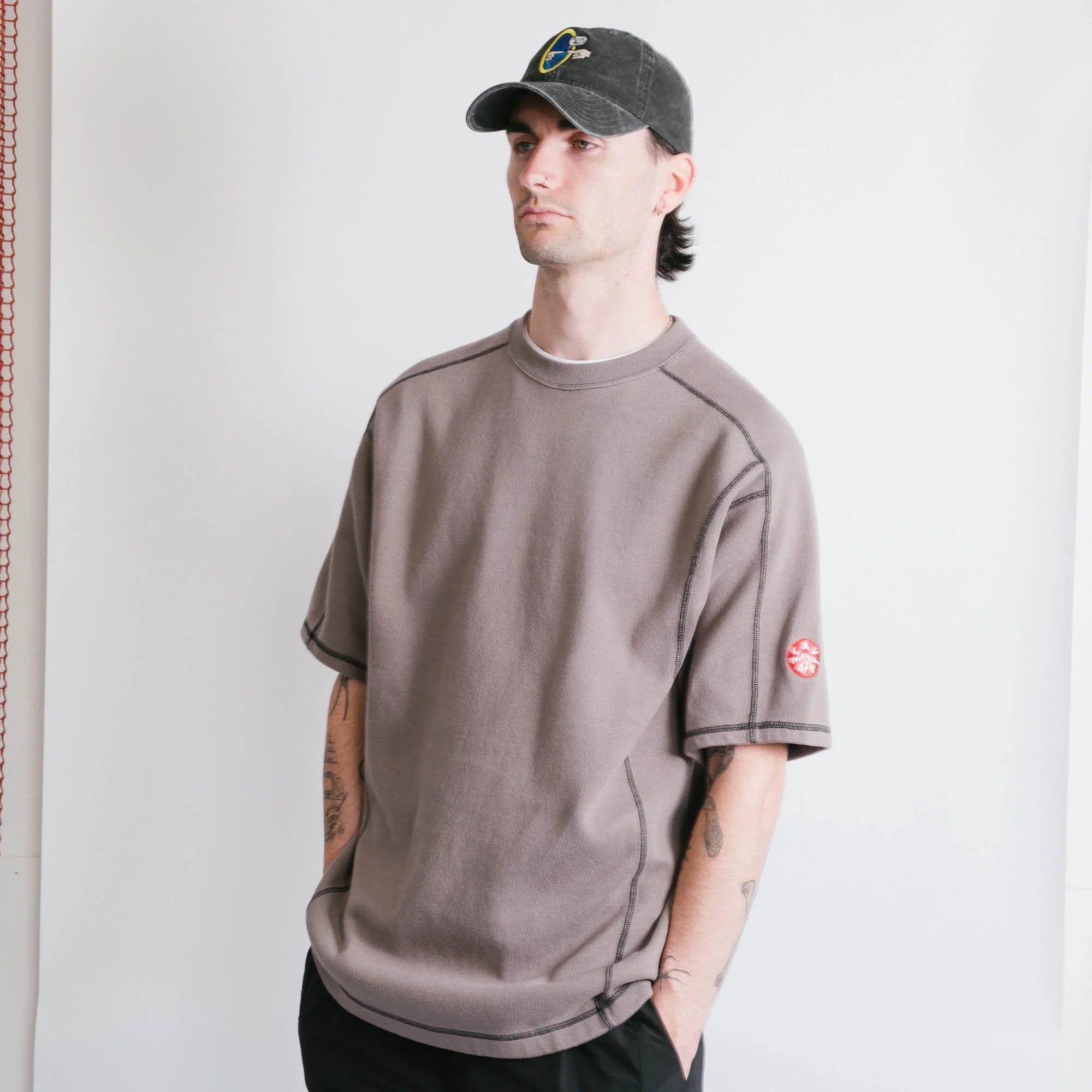 Cav Empt DBL Knit Short Sleeve T-Shirt - Charcoal