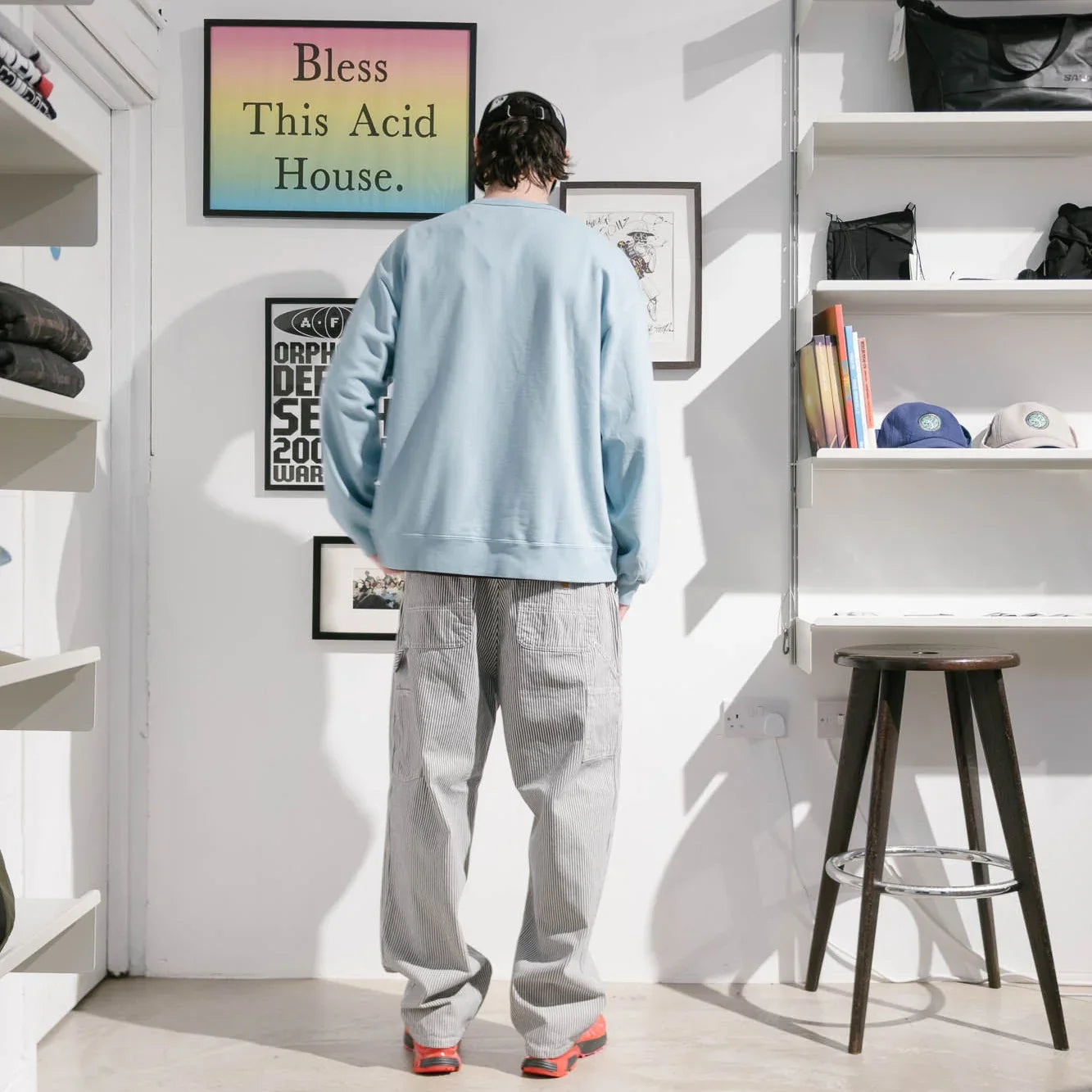 Uniform Experiment Cut Out Logo Sweatshirt - Light Blue - Never Never