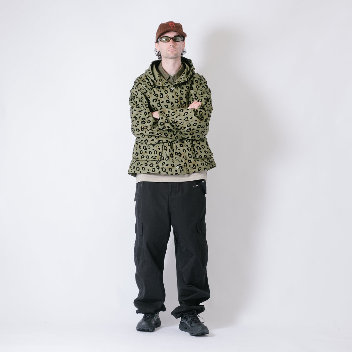 Brain Dead Hooded Chore Coat - Flocked Leopard Camo