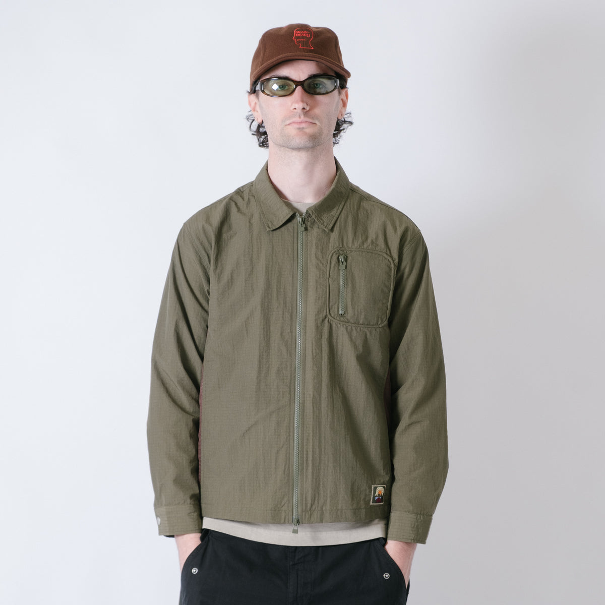 Brain Dead Long Sleeve Hitting Shirt - Dark Green