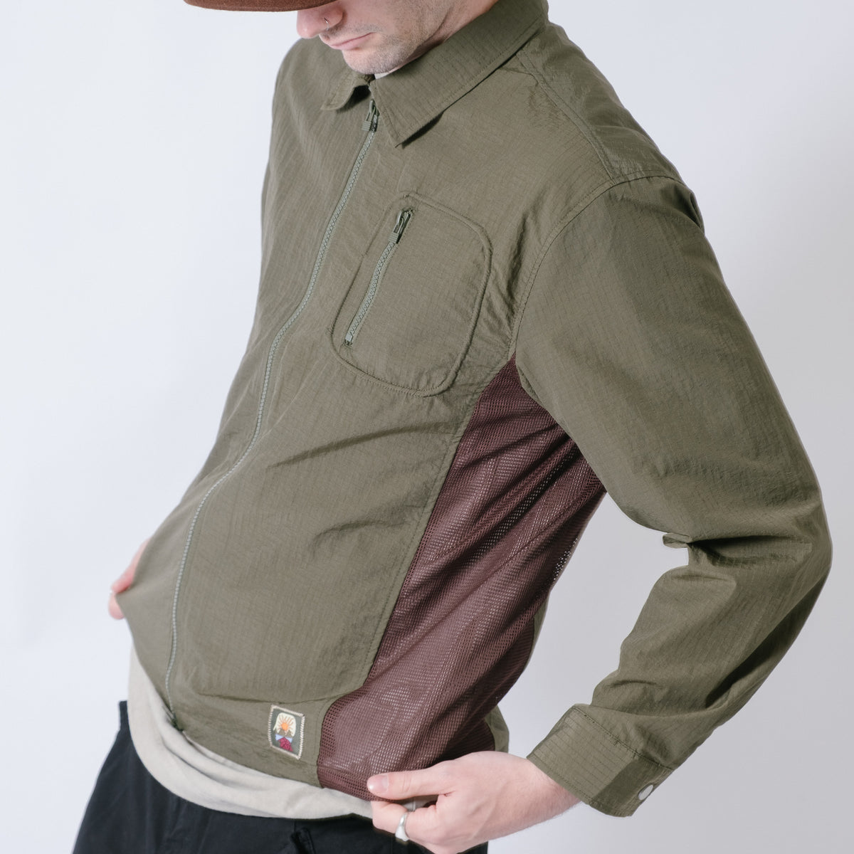 Brain Dead Long Sleeve Hitting Shirt - Dark Green
