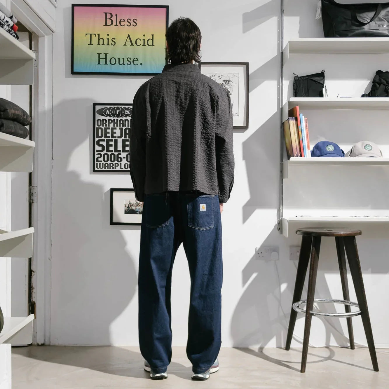 Brain Dead Gingham Mock Neck Shirt - Black - Never Never