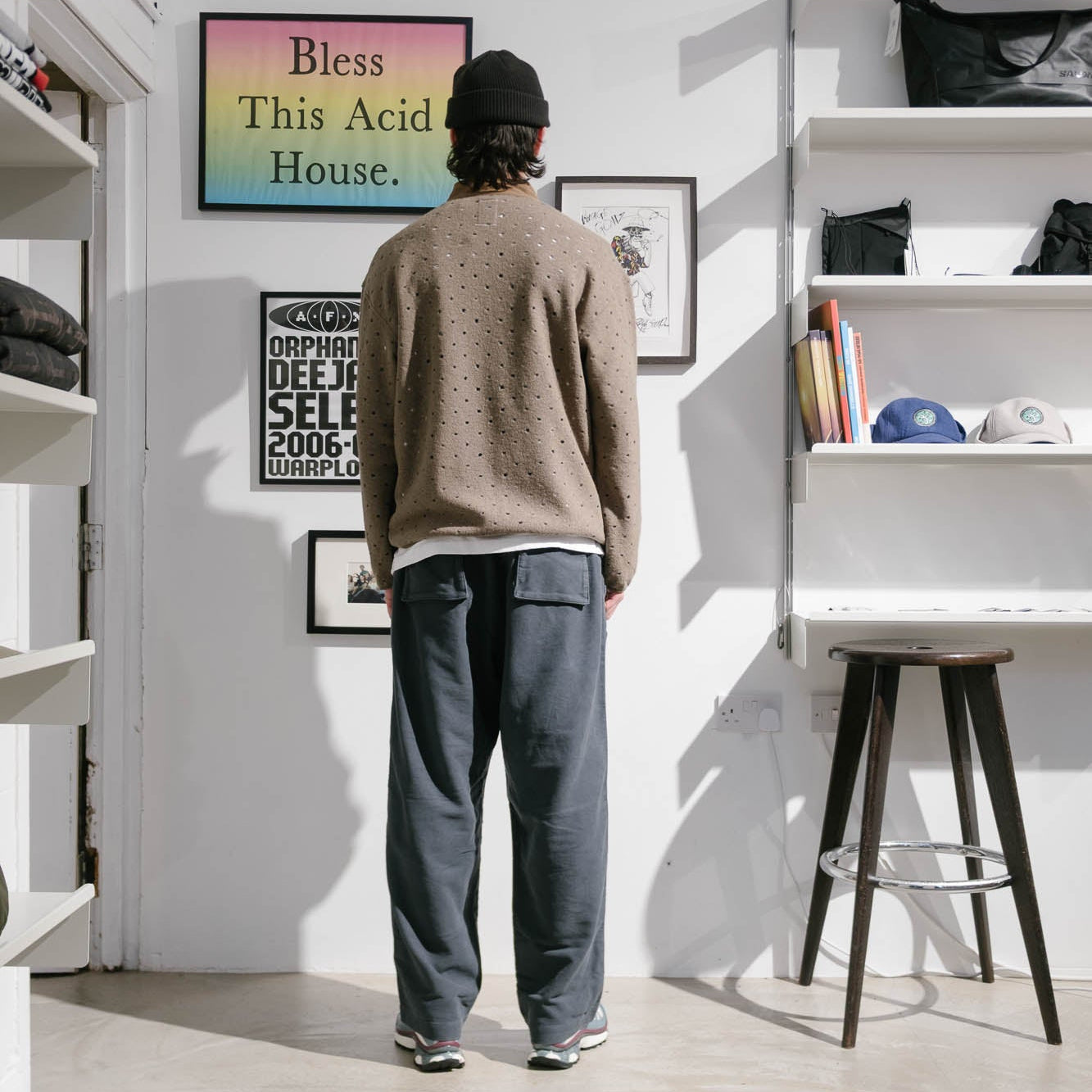 Brain Dead Hole Mock Neck Pullover - Brown