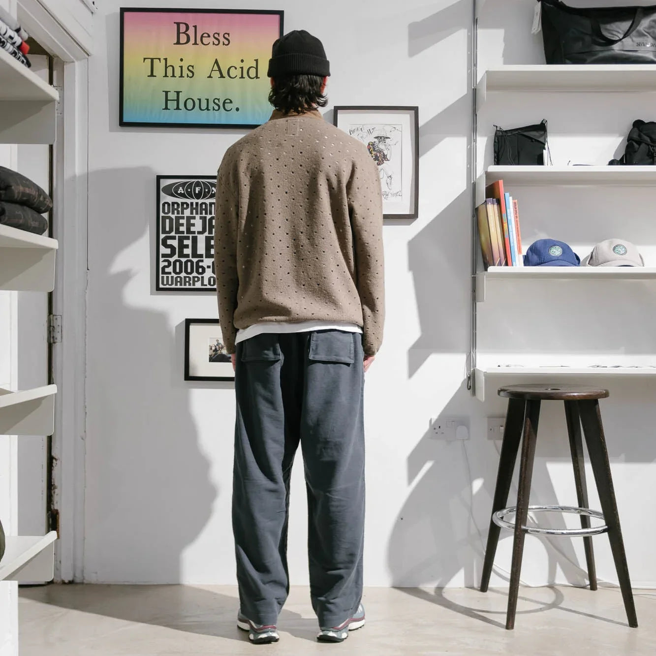 Brain Dead Hole Mock Neck Pullover - Brown - Never Never