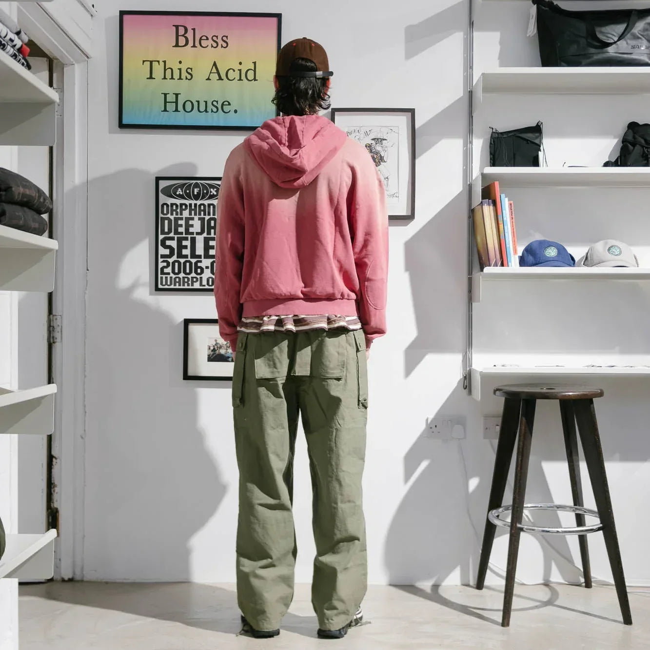 Brain Dead Padded Elbow Zip Up Hoodie - Brick - Never Never