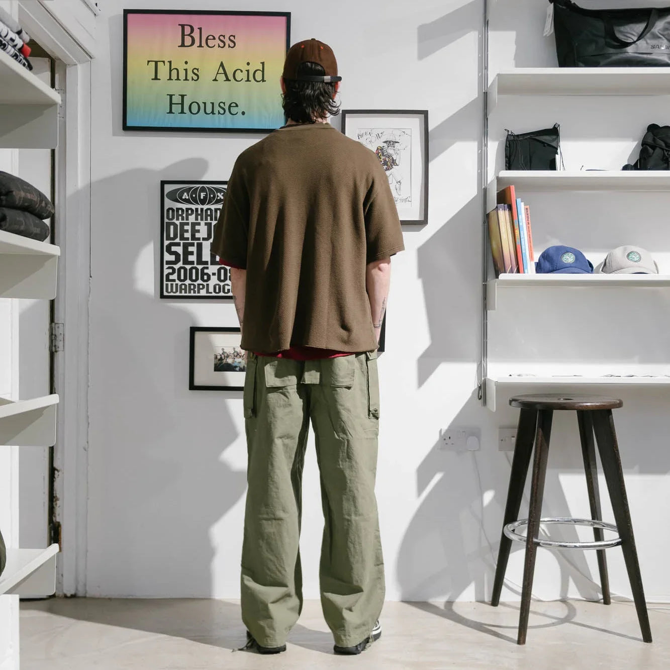 Brain Dead Boxy Pique Mock Neck T-Shirt - Brown - Never Never