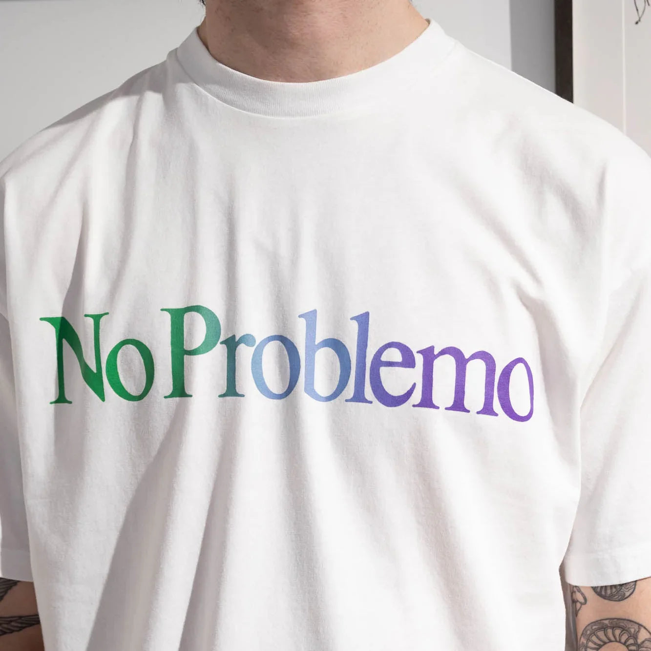 No Problemo Gradient SS Tee - White