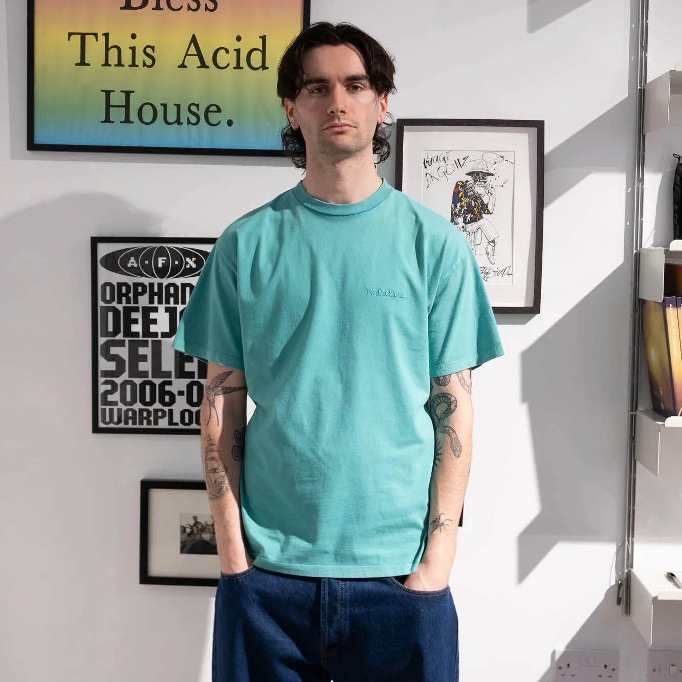 No Problemo Faded Mini Problemo SS Tee - Aqua