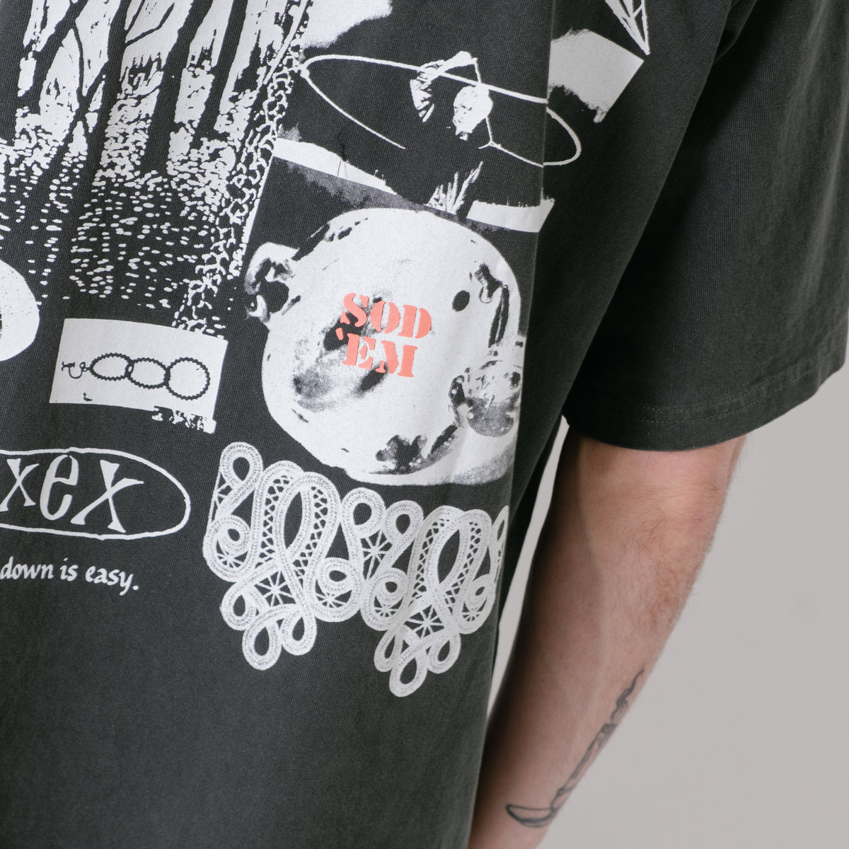 ECSTATIC Research Come Down T-Shirt - Charcoal