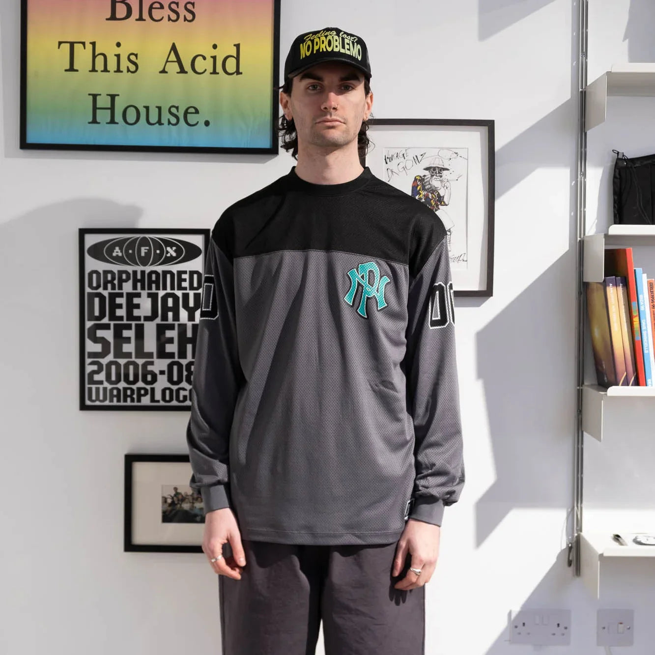 No Problemo NYP Sports Poly LS Jersey - Charcoal