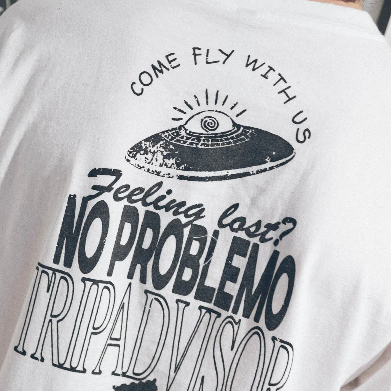 No Problemo Trip Advisor SS Tee - White - Never Never