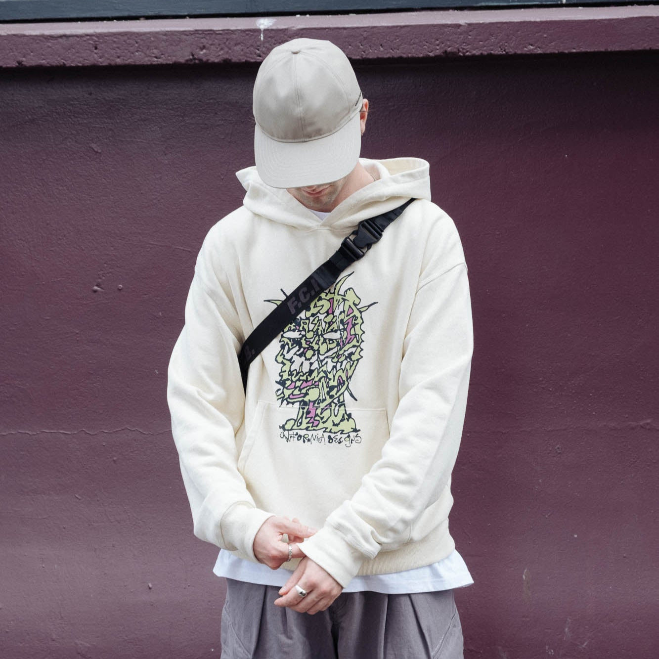 Brain Dead Scrambled Head Hoodie - Natural