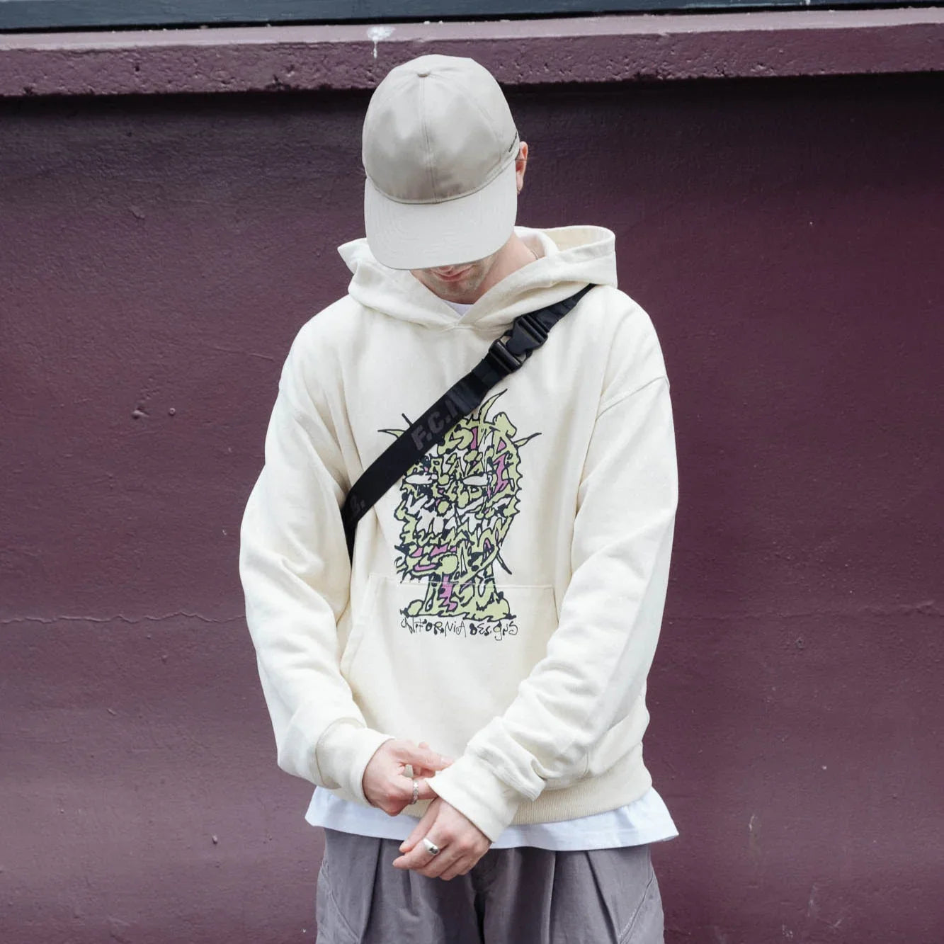 Brain Dead Scrambled Head Hoodie - Natural