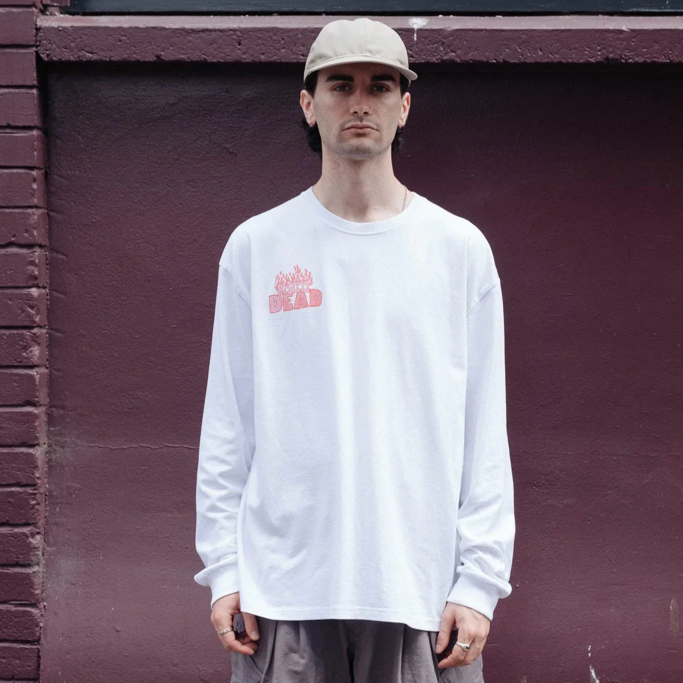 Brain Dead Judgement LS T-Shirt - White
