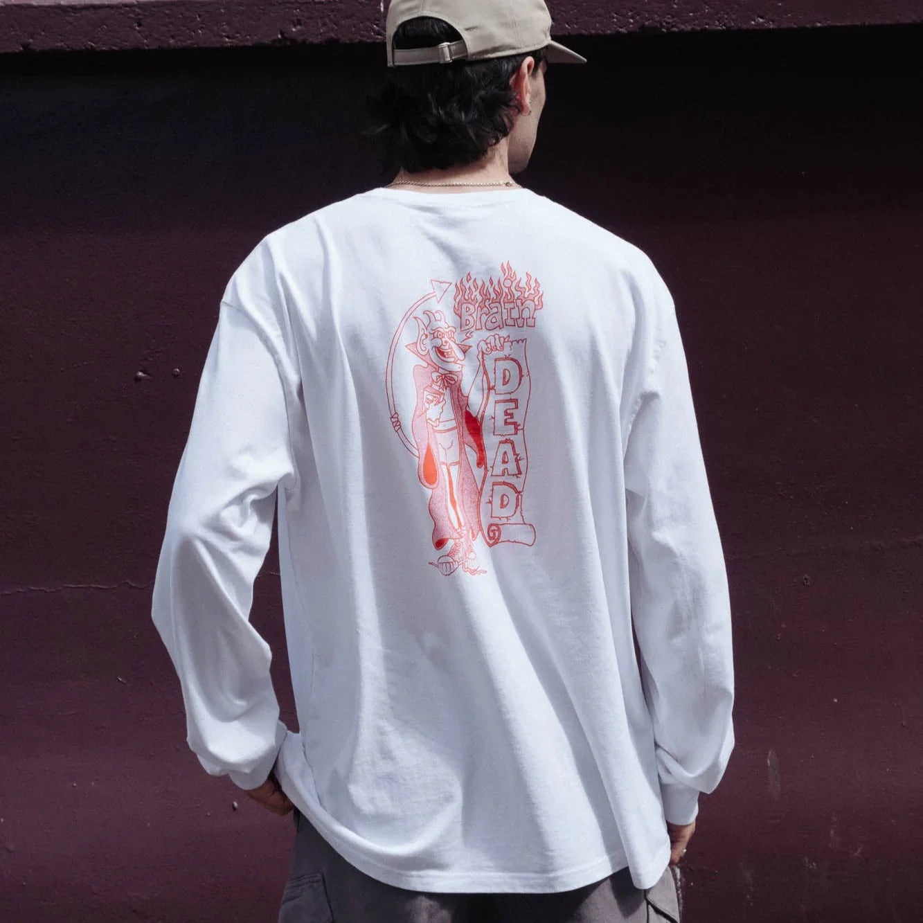 Brain Dead Judgement LS T-Shirt - White
