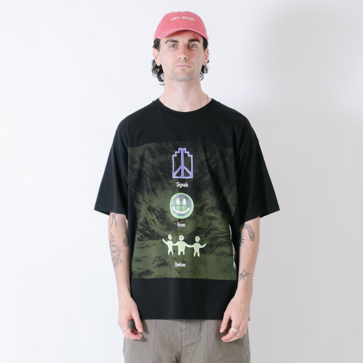 Cav Empt Signals From Below Big T-Shirt - Black