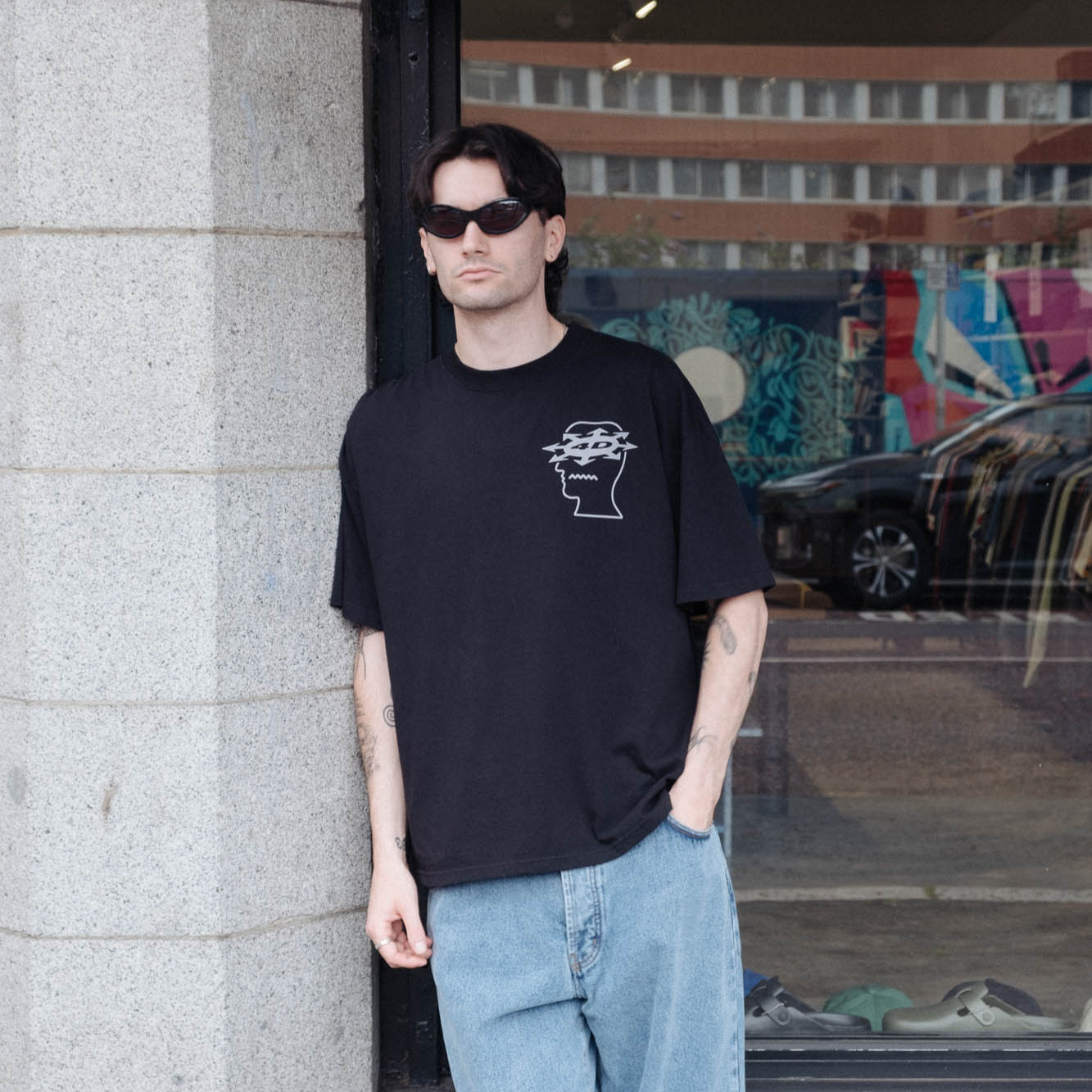 Brain Dead Alien Neuro Free Association T-Shirt - Washed Black