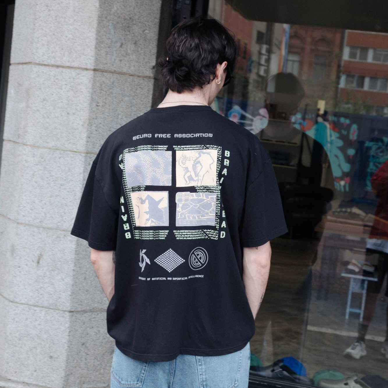 Brain Dead Alien Neuro Free Association T-Shirt - Washed Black
