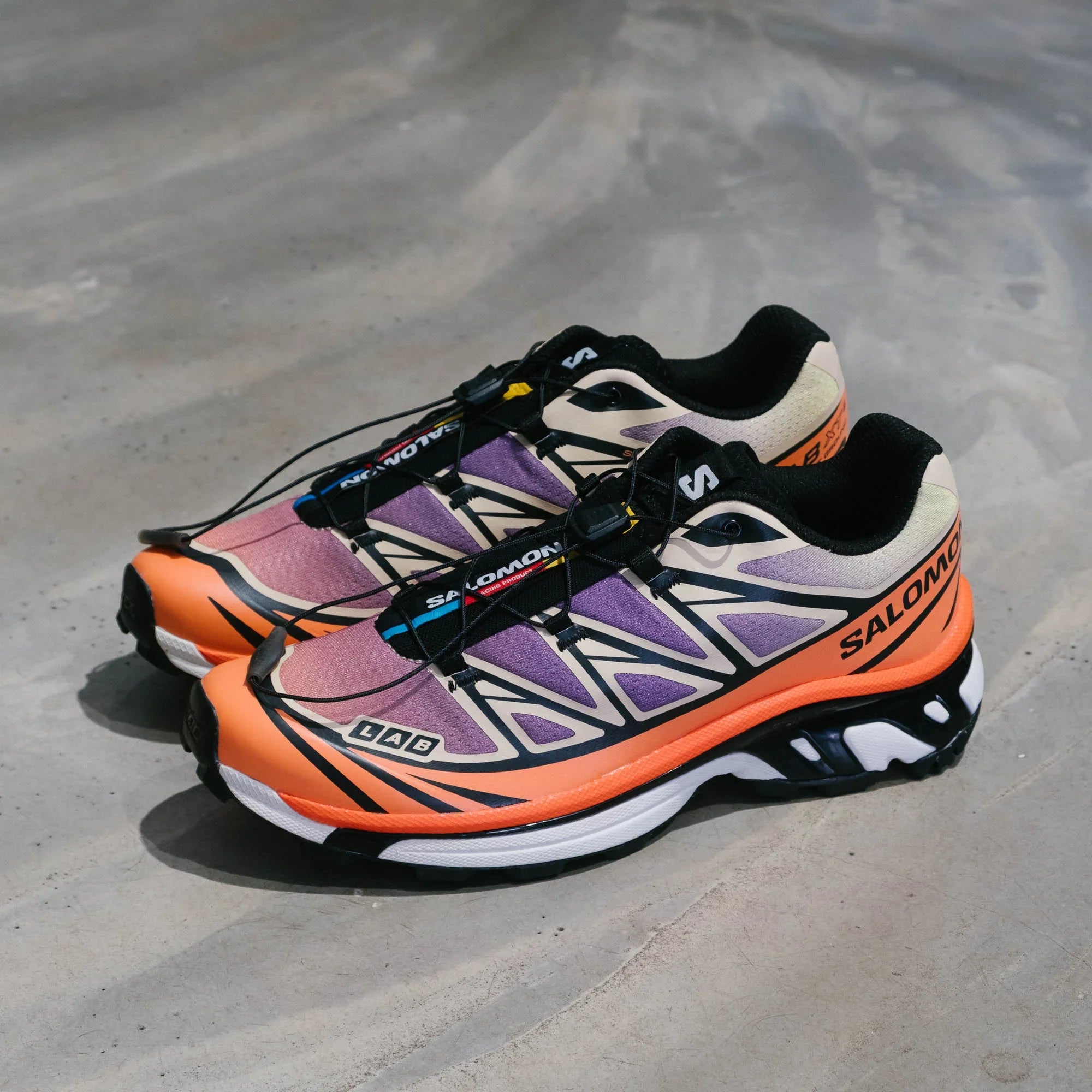 Salomon XT-6 Shoes - Black/Almond Cream/Dragon Fire - Never Never