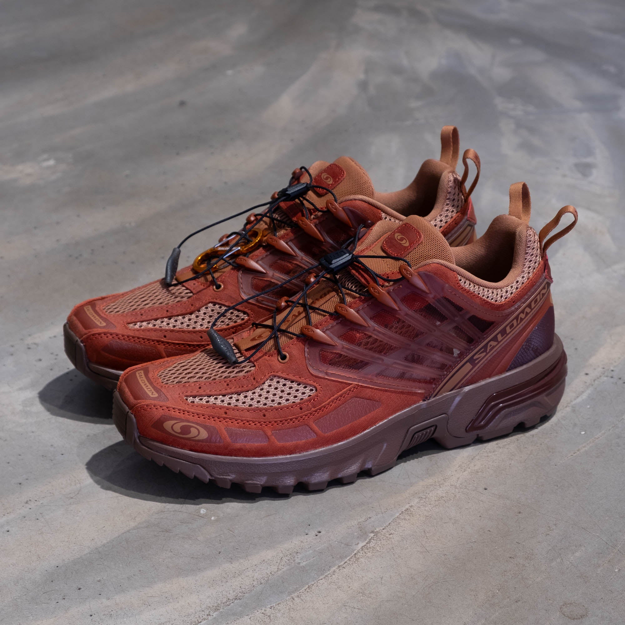 Salomon ACS Pro Red Ashes Shoes - Pecan Brown/Chili/Mustang