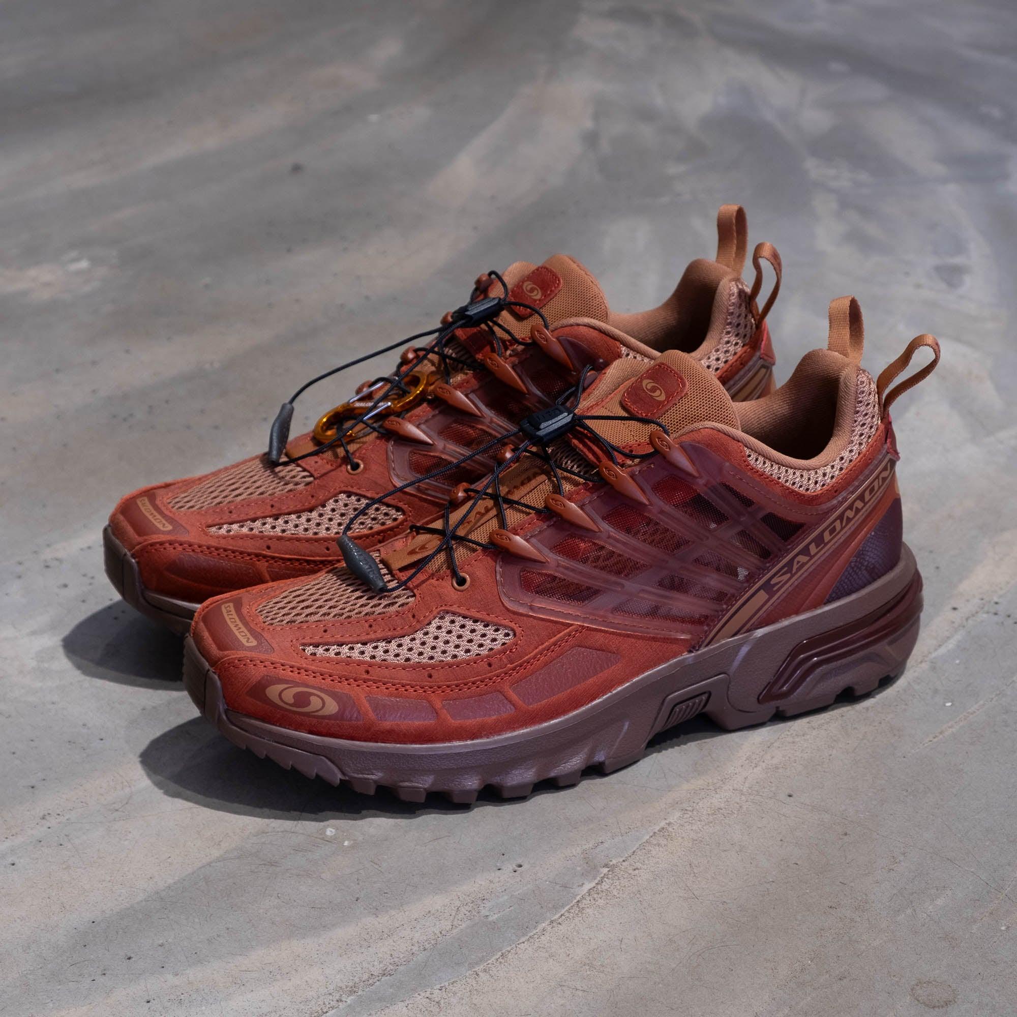 Salomon ACS Pro Red Ashes Shoes - Pecan Brown/Chili/Mustang - Never Never
