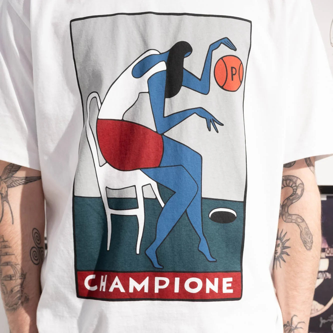 By Parra Champione T-Shirt - White - Never Never