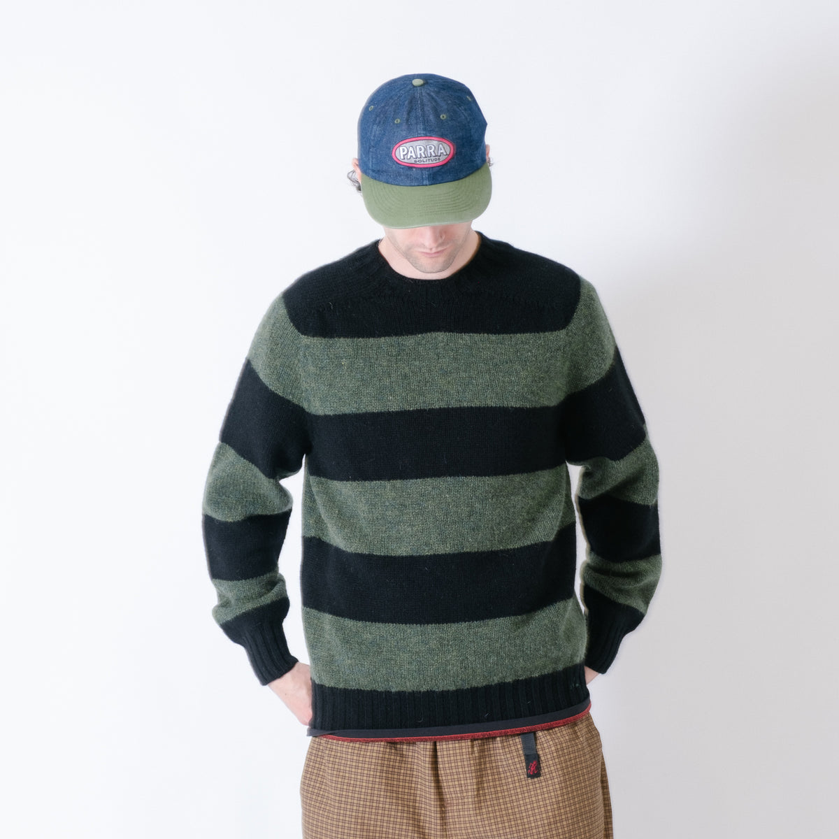Nicholas Daley Striped Jumper - Black/Green