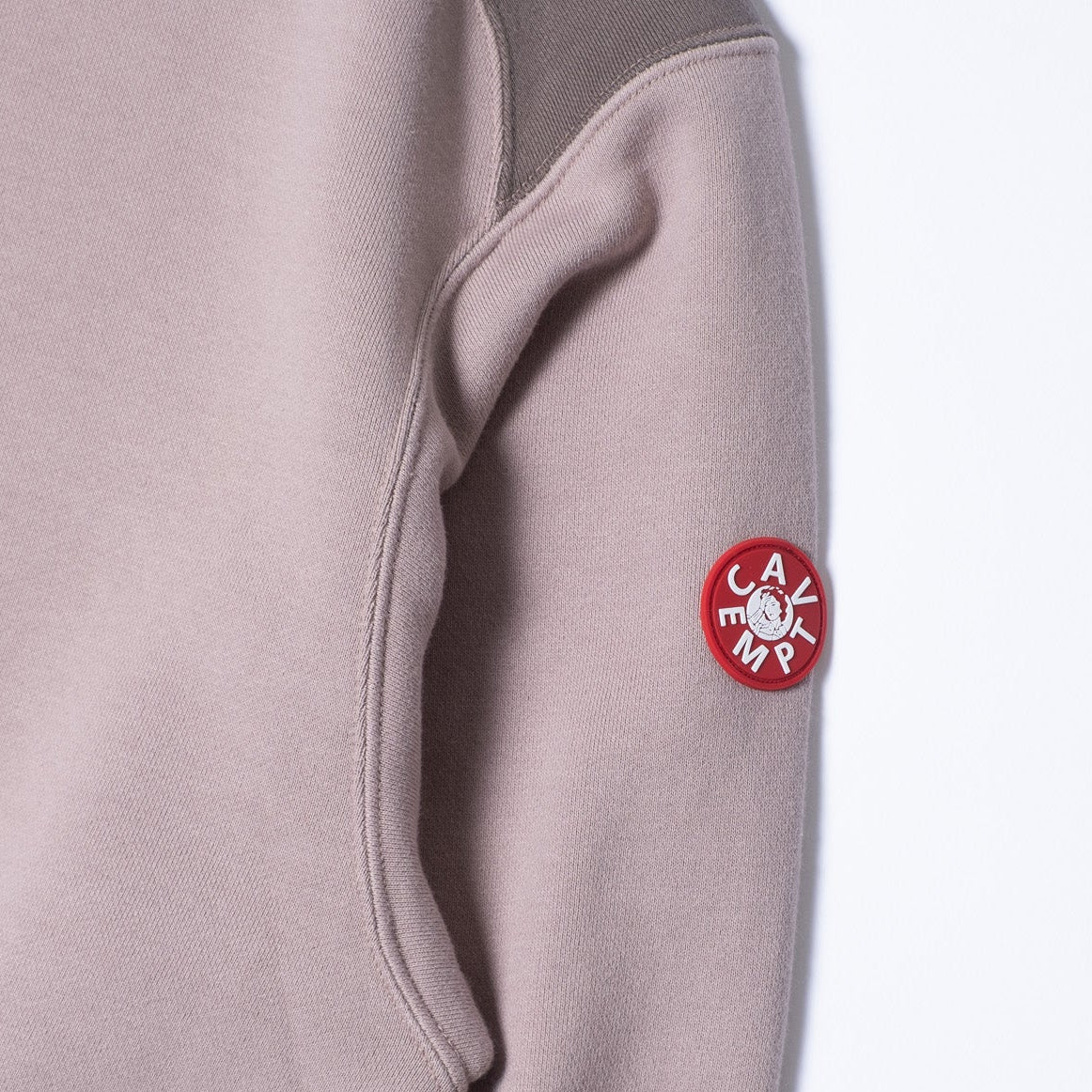 Cav Empt Half Panel Shoulder Crew Neck - Beige
