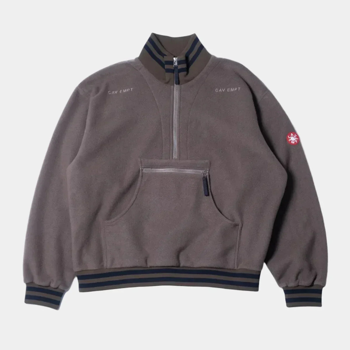 Cav Empt Fleece Half Zip Up - Khaki